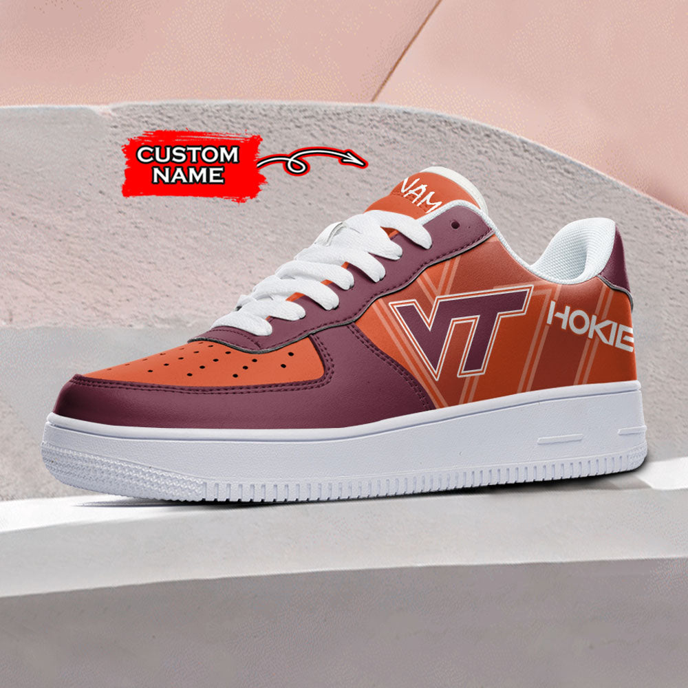 Ideafootwear Virginia Tech Hokies NCAA Air Low-Top Sneakers Shoes For Men And Women