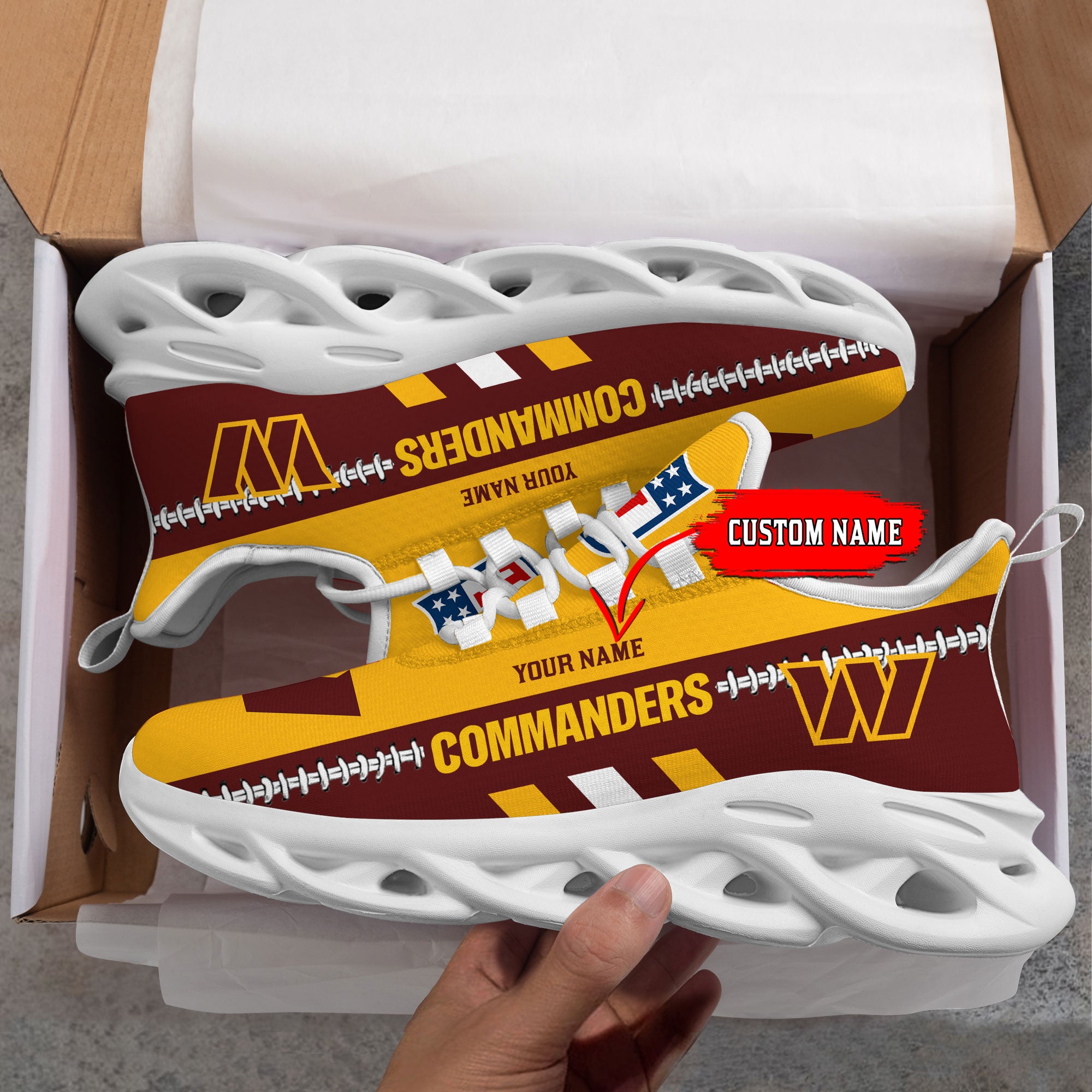 Ideafootwear Washington Commanders Max Soul Shoes Sneakers For Men And Women
