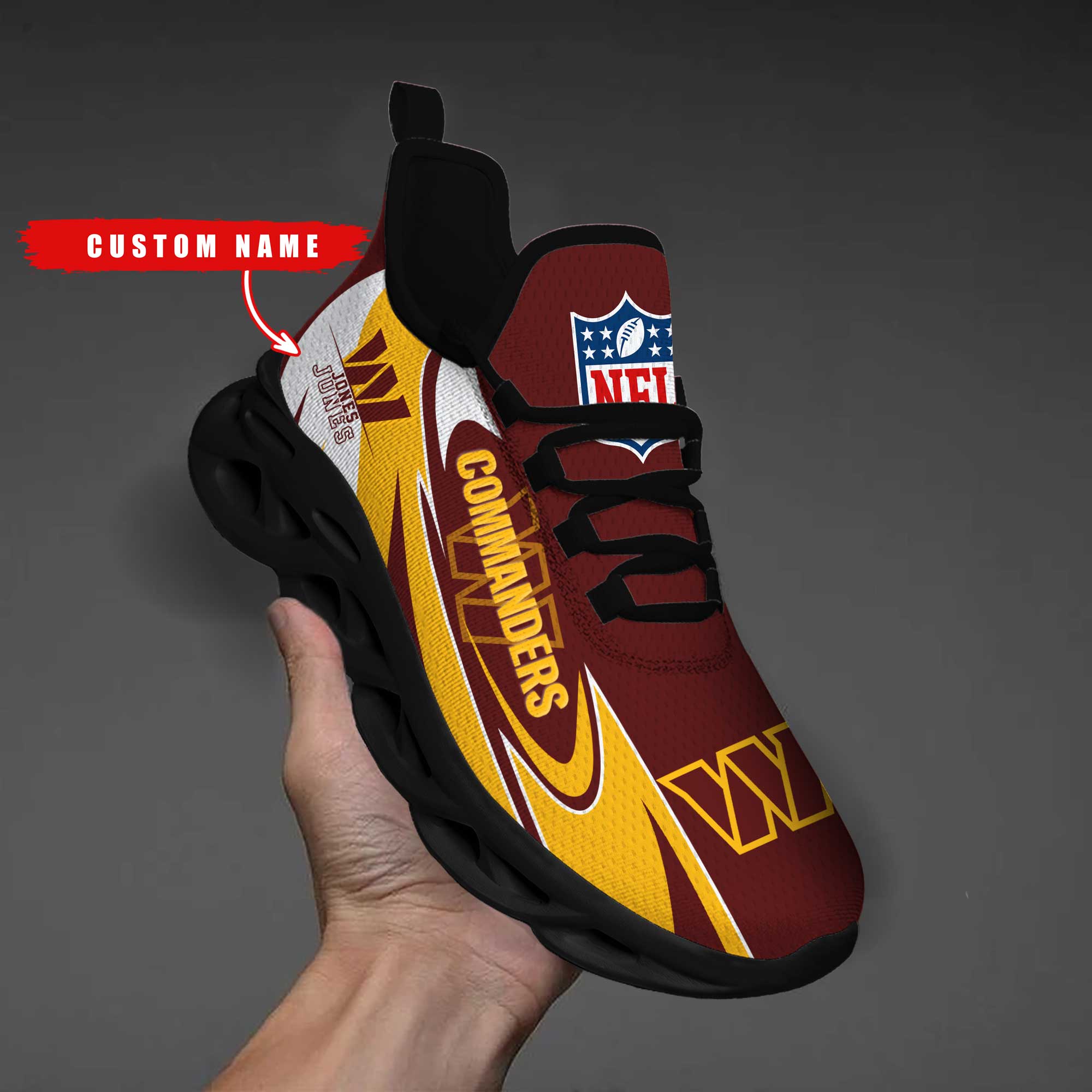 Ideafootwear Washington Commanders Max Soul Shoes Sneakers For Men And Women
