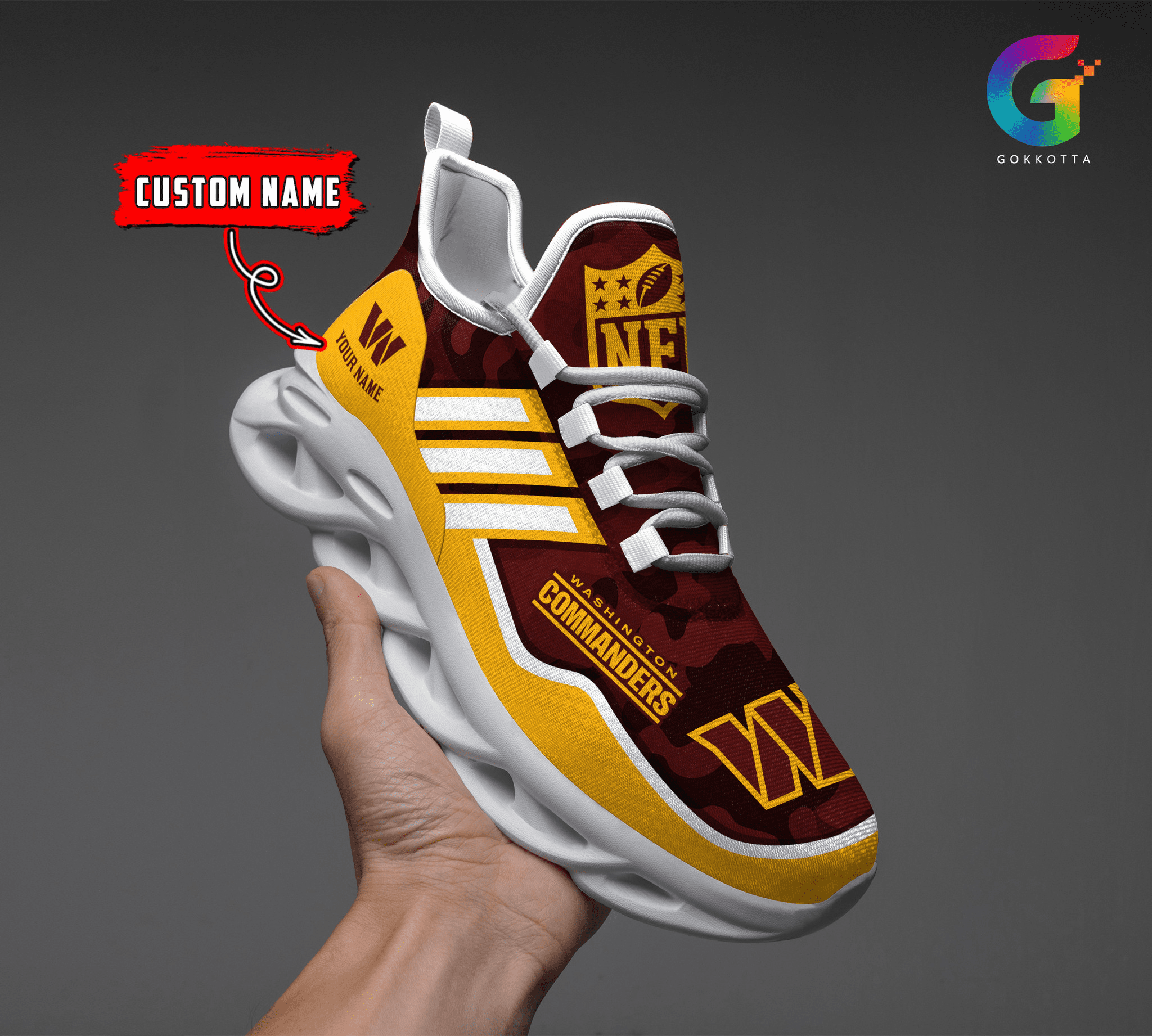 Ideafootwear Washington Commanders Max Soul Shoes Sneakers For Men And Women
