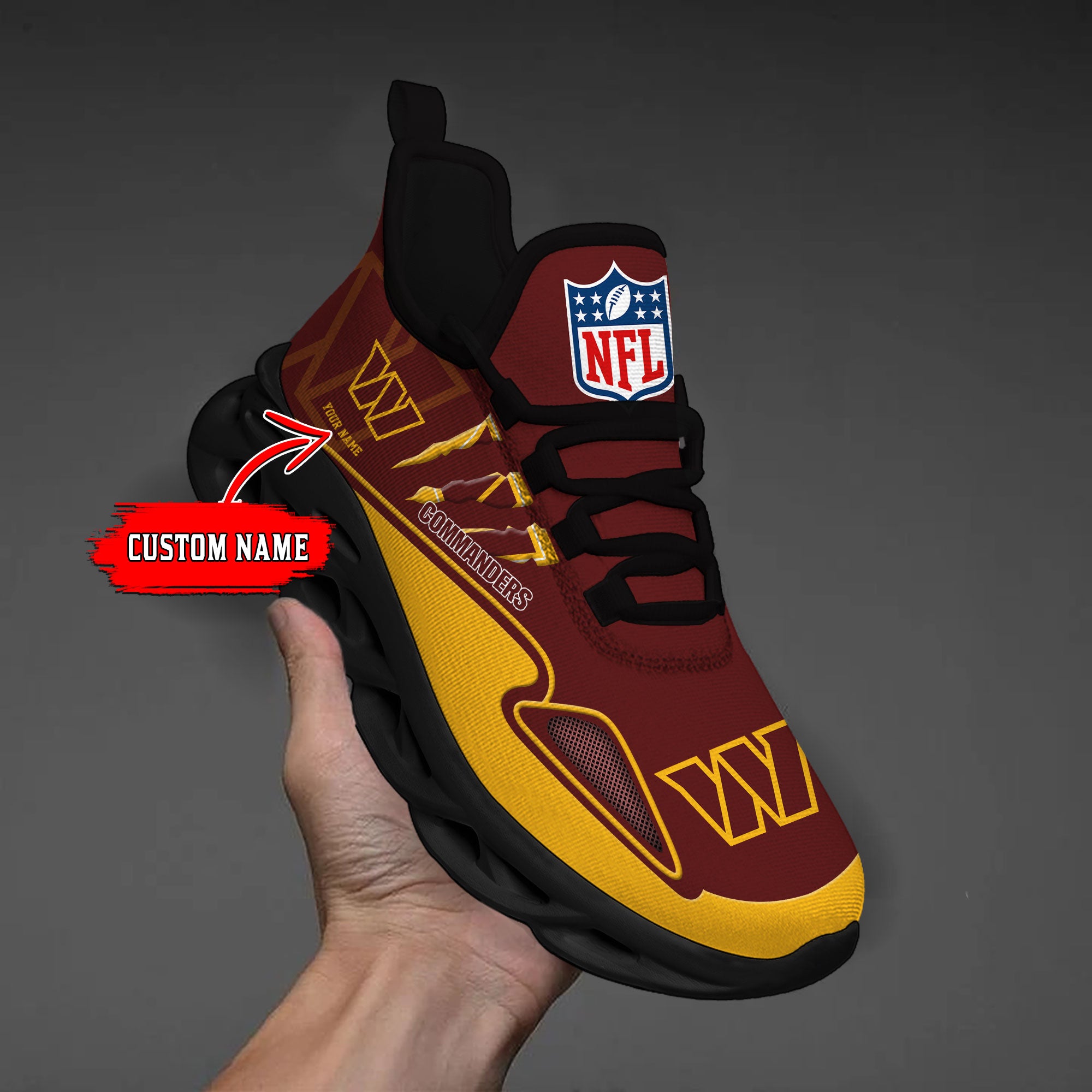 Ideafootwear Washington Commanders Max Soul Shoes Sneakers For Men And Women