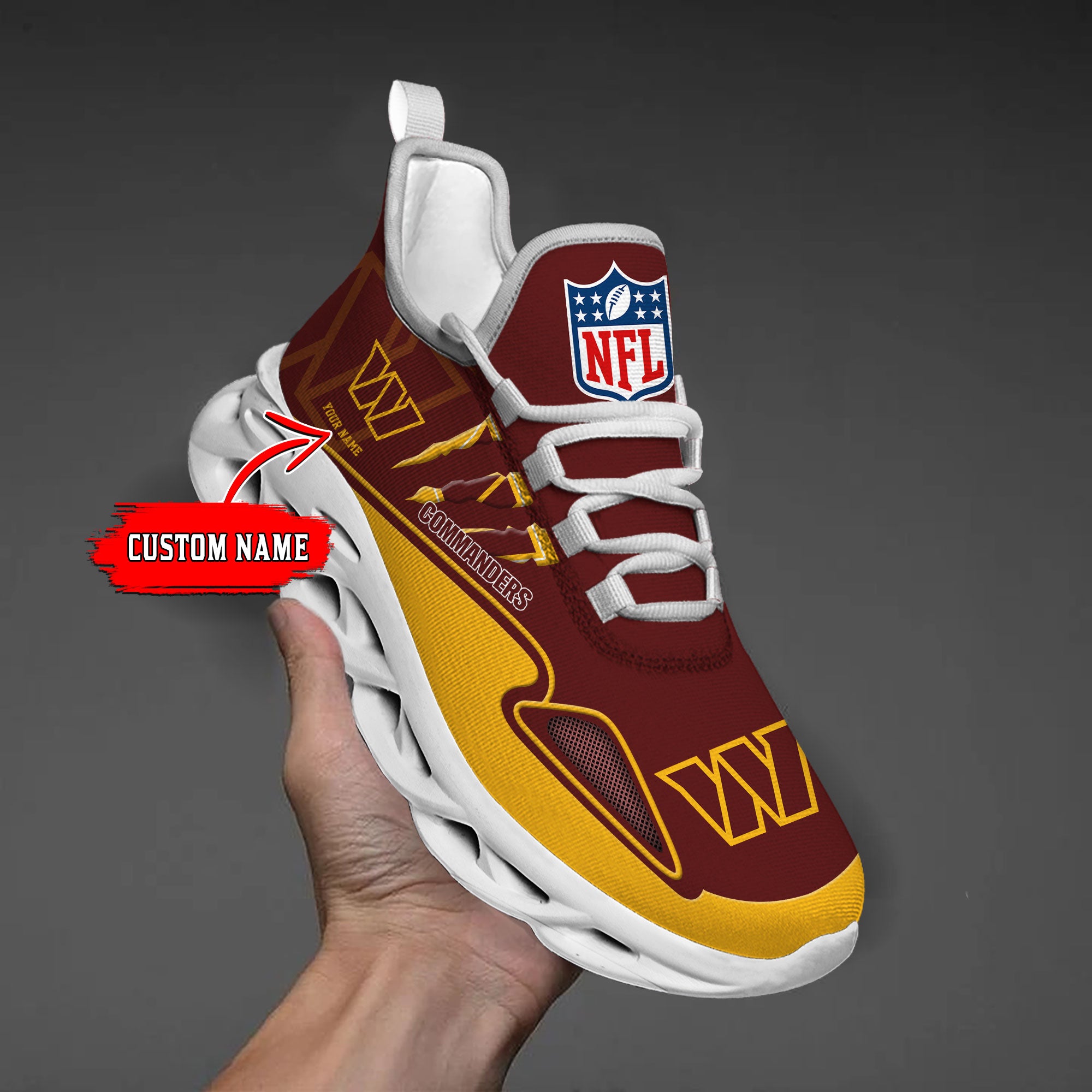 Ideafootwear Washington Commanders Max Soul Shoes Sneakers For Men And Women