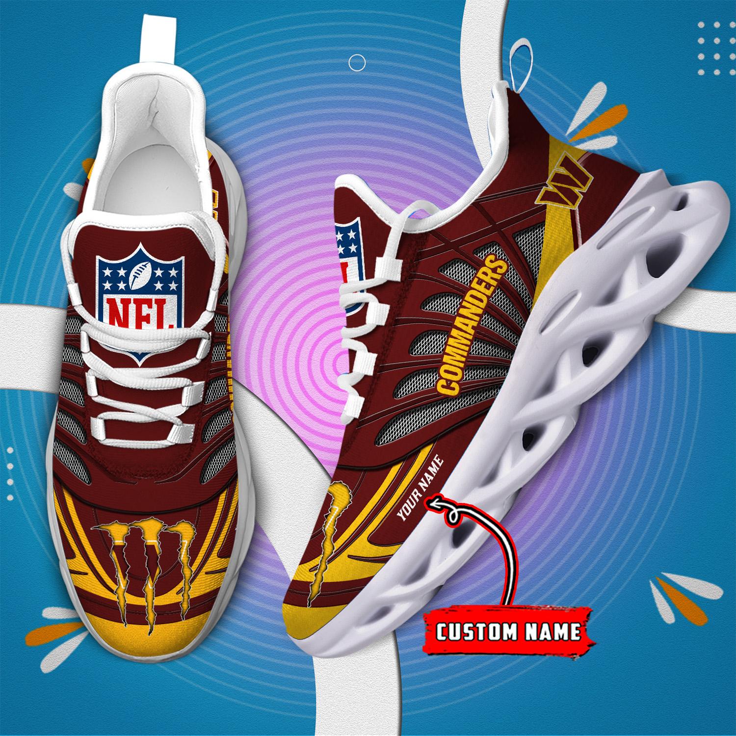 Ideafootwear Washington Commanders Max Soul Shoes Sneakers For Men And Women