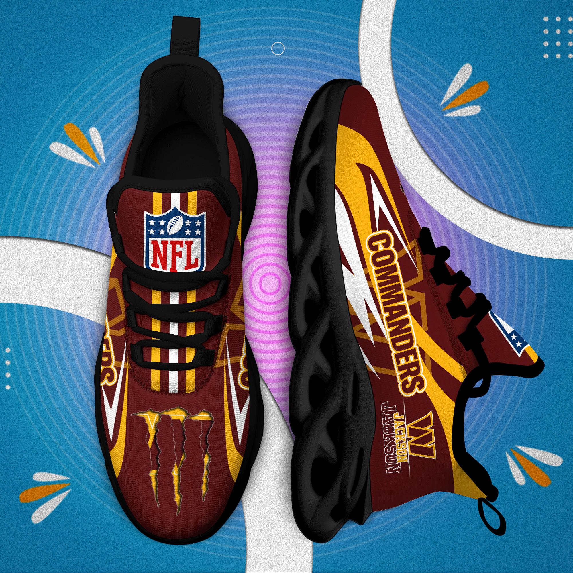 Ideafootwear Washington Commanders Max Soul Shoes Sneakers For Men And Women