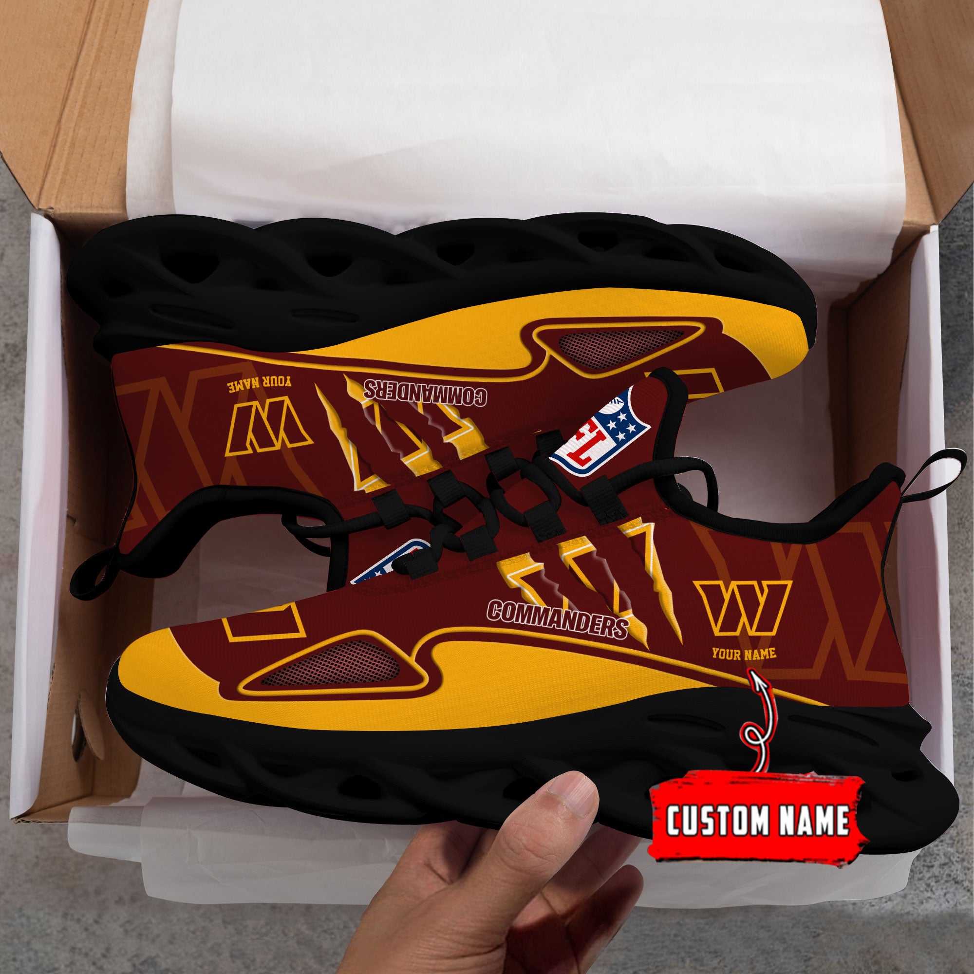 Ideafootwear Washington Commanders Max Soul Shoes Sneakers For Men And Women
