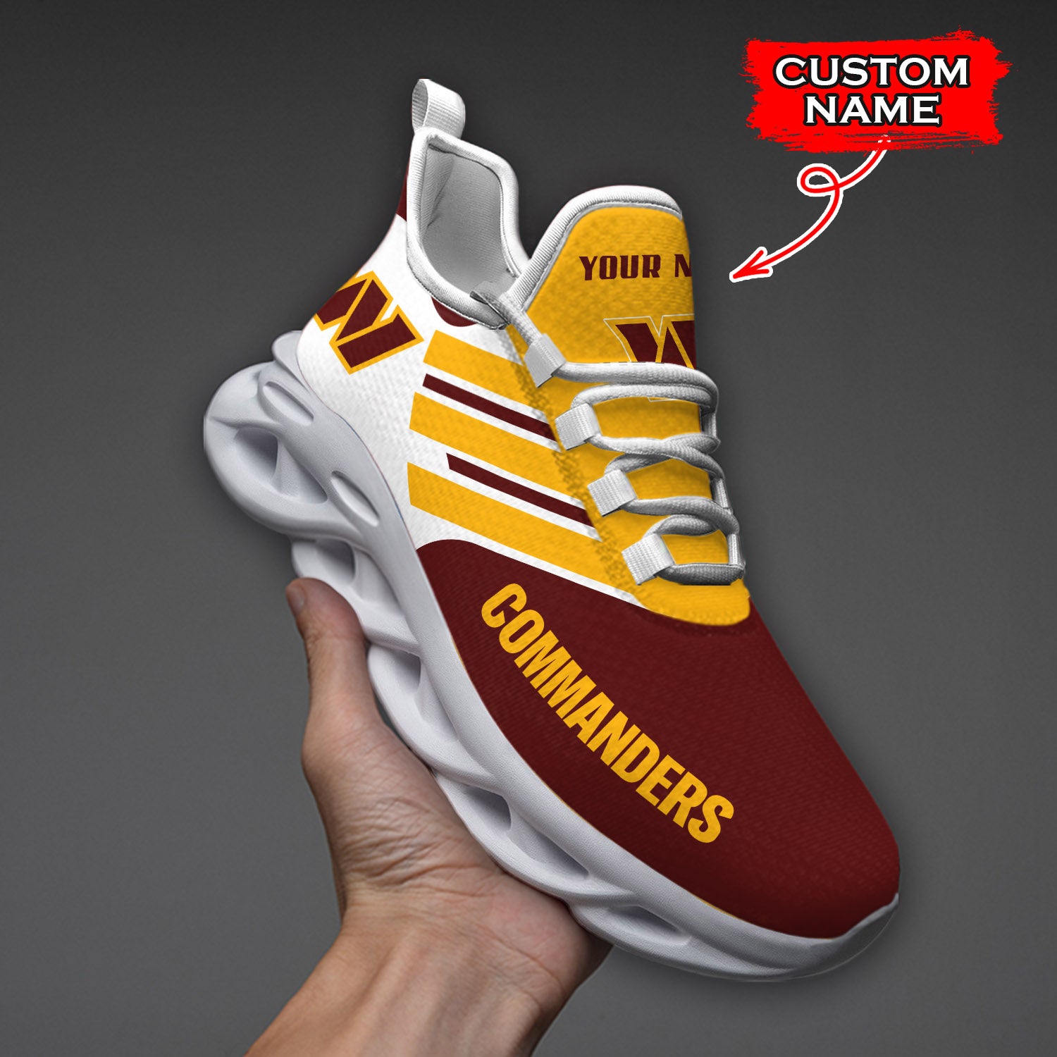 Ideafootwear Washington Commanders NFL Max Soul Shoes Sneakers For Men And Women