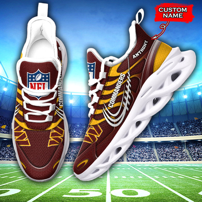 Ideafootwear Washington Commanders NFL Max Soul Shoes Sneakers For Men And Women