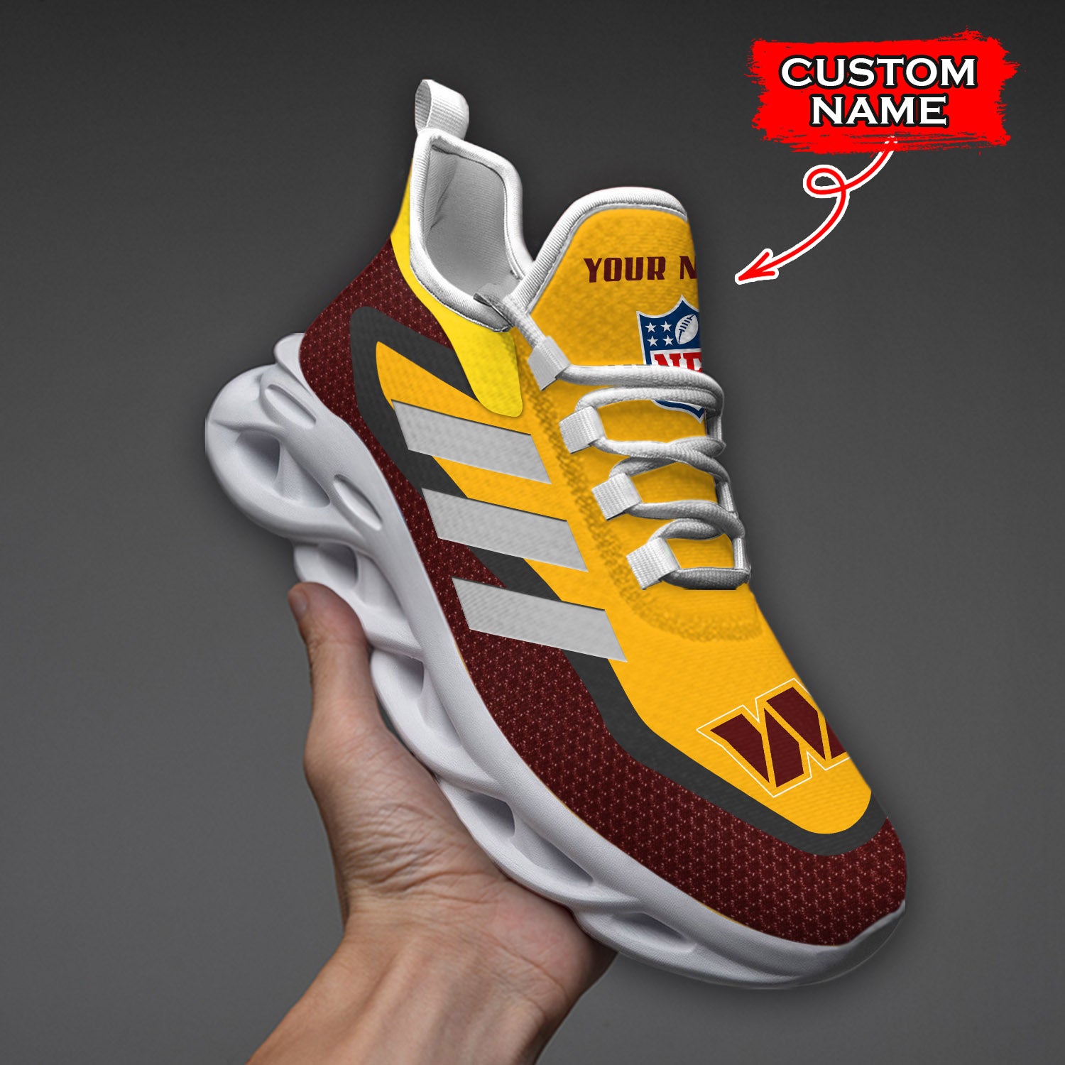 Ideafootwear Washington Commanders NFL Max Soul Shoes Sneakers For Men And Women