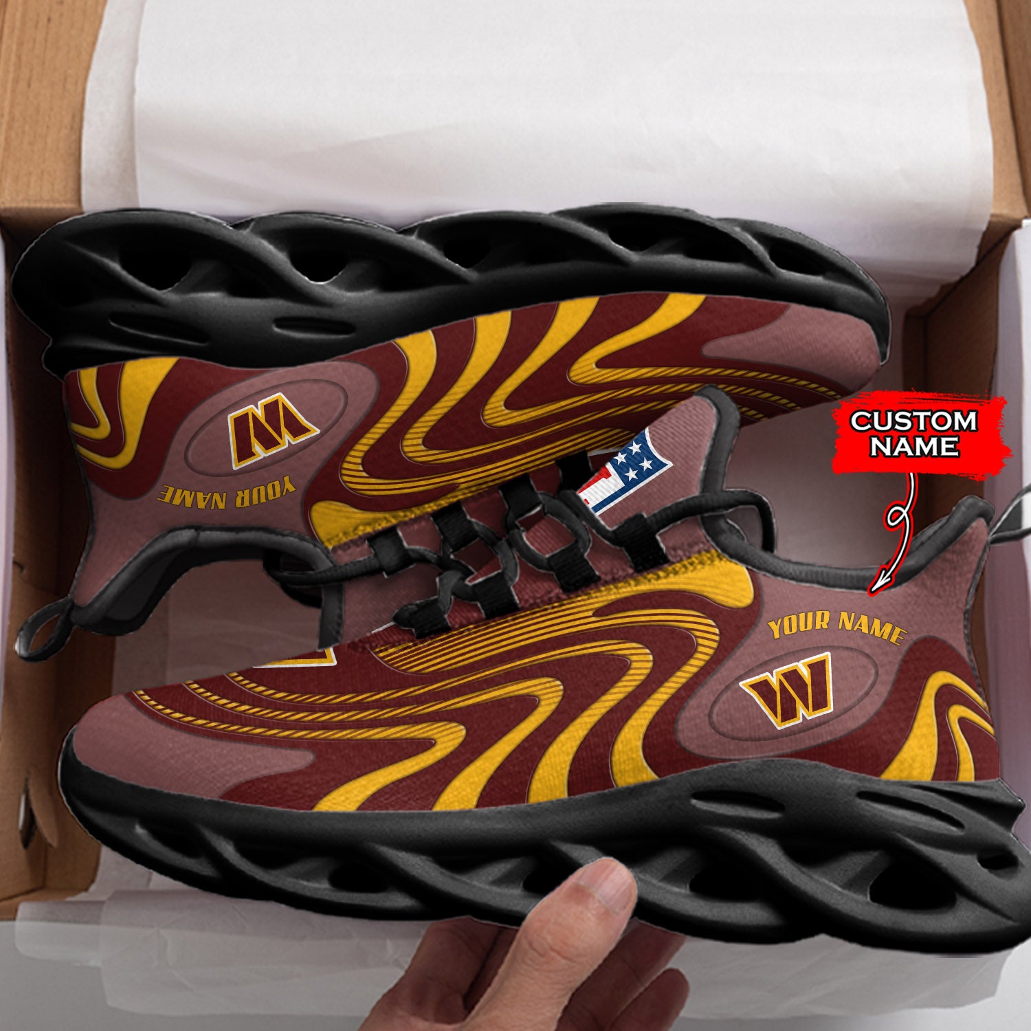 Ideafootwear Washington Commanders NFL Max Soul Shoes Sneakers For Men And Women