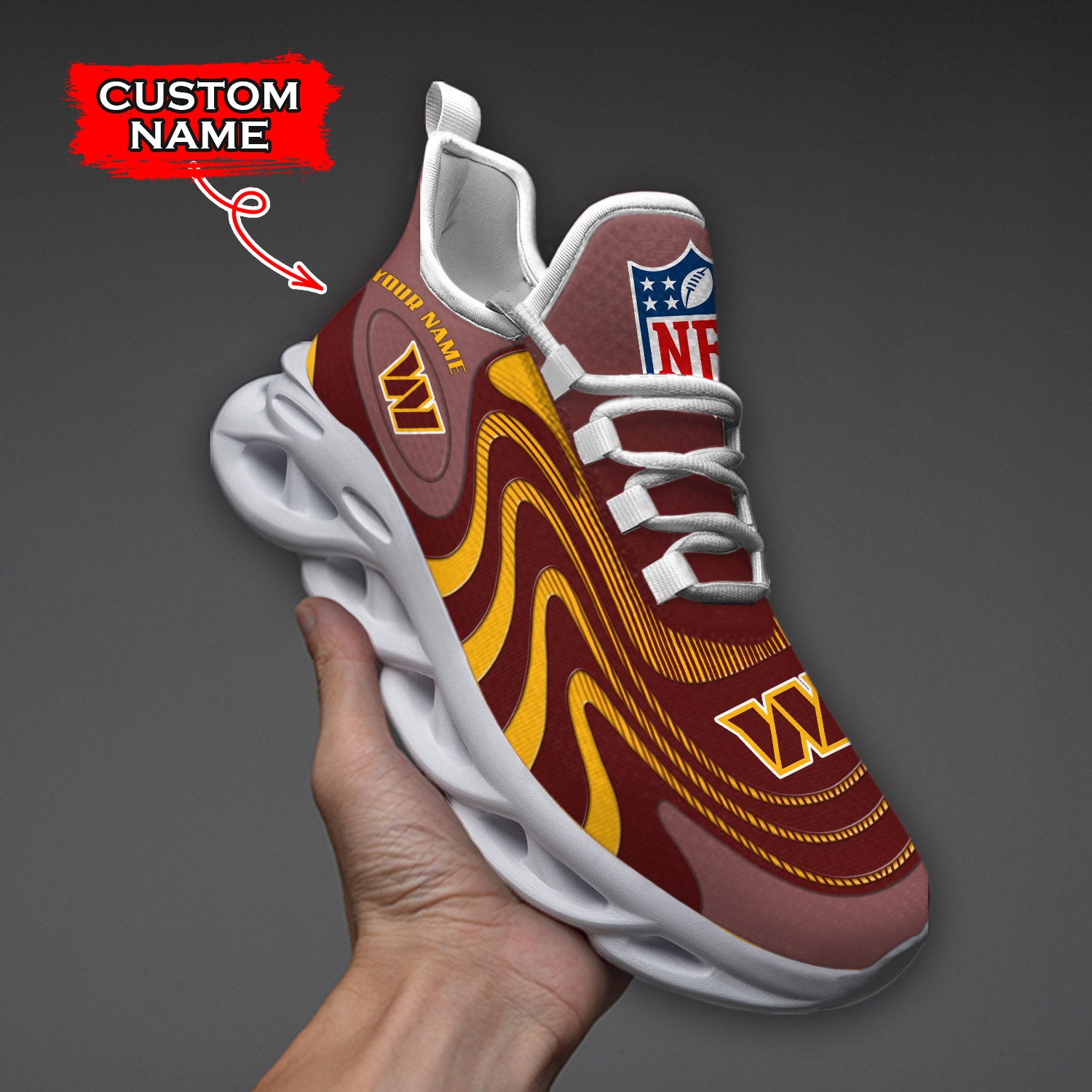 Ideafootwear Washington Commanders NFL Max Soul Shoes Sneakers For Men And Women