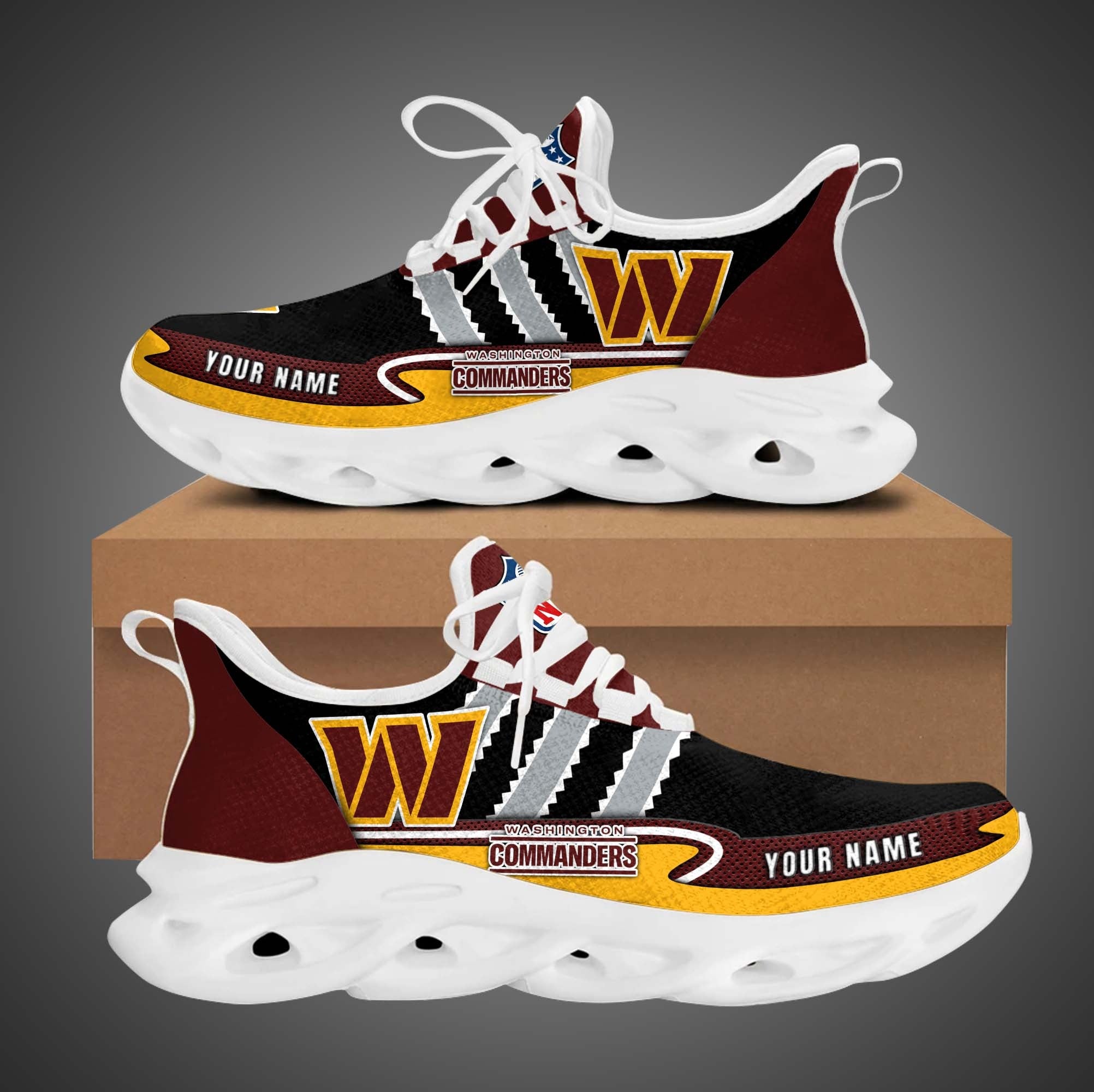 Ideafootwear Washington Commanders NFL Max Soul Shoes Sneakers For Men And Women
