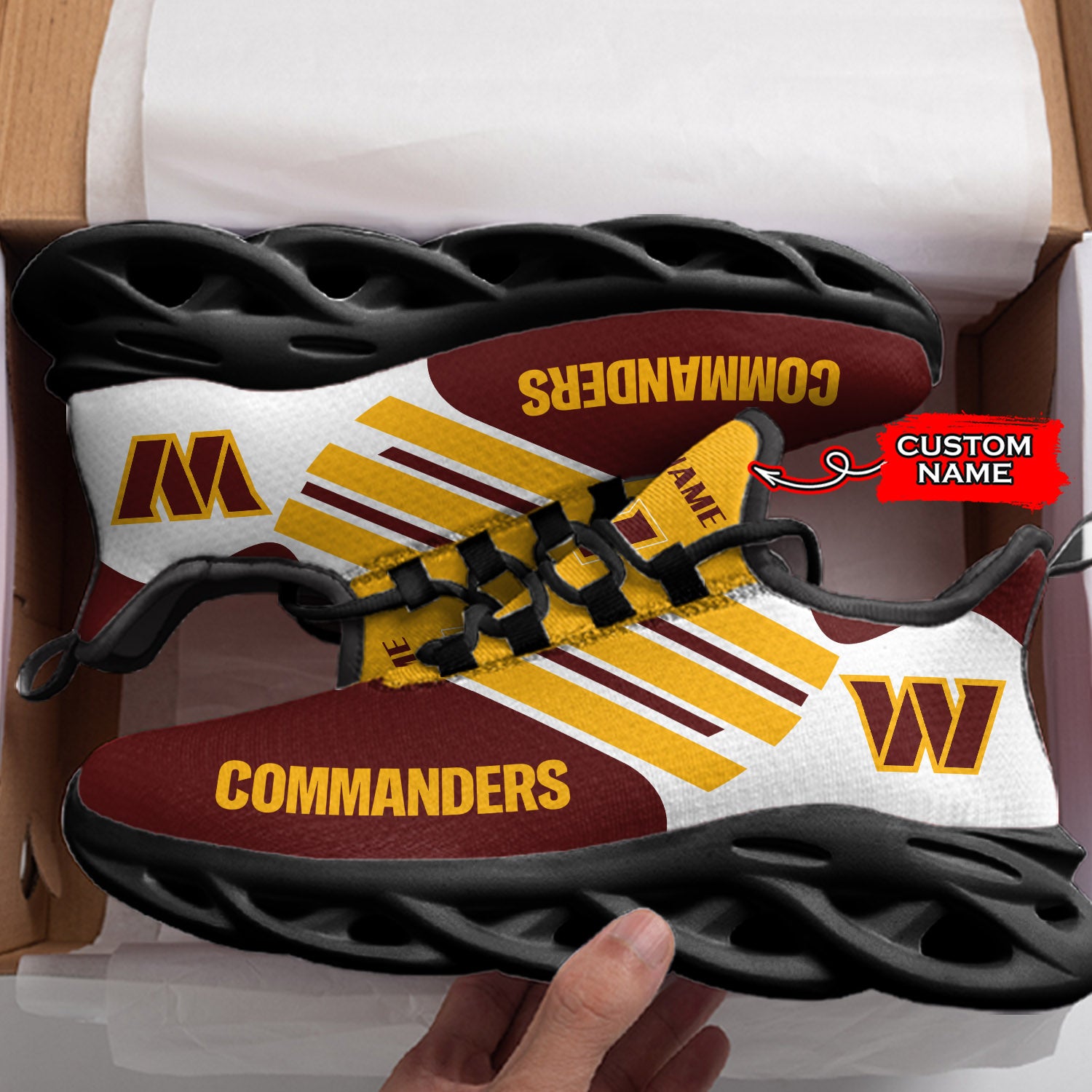 Ideafootwear Washington Commanders NFL Max Soul Shoes Sneakers For Men And Women
