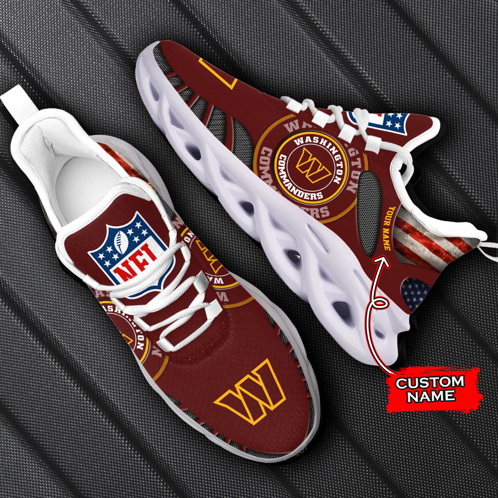 Ideafootwear Washington Commanders NFL Max Soul Shoes Sneakers For Men And Women