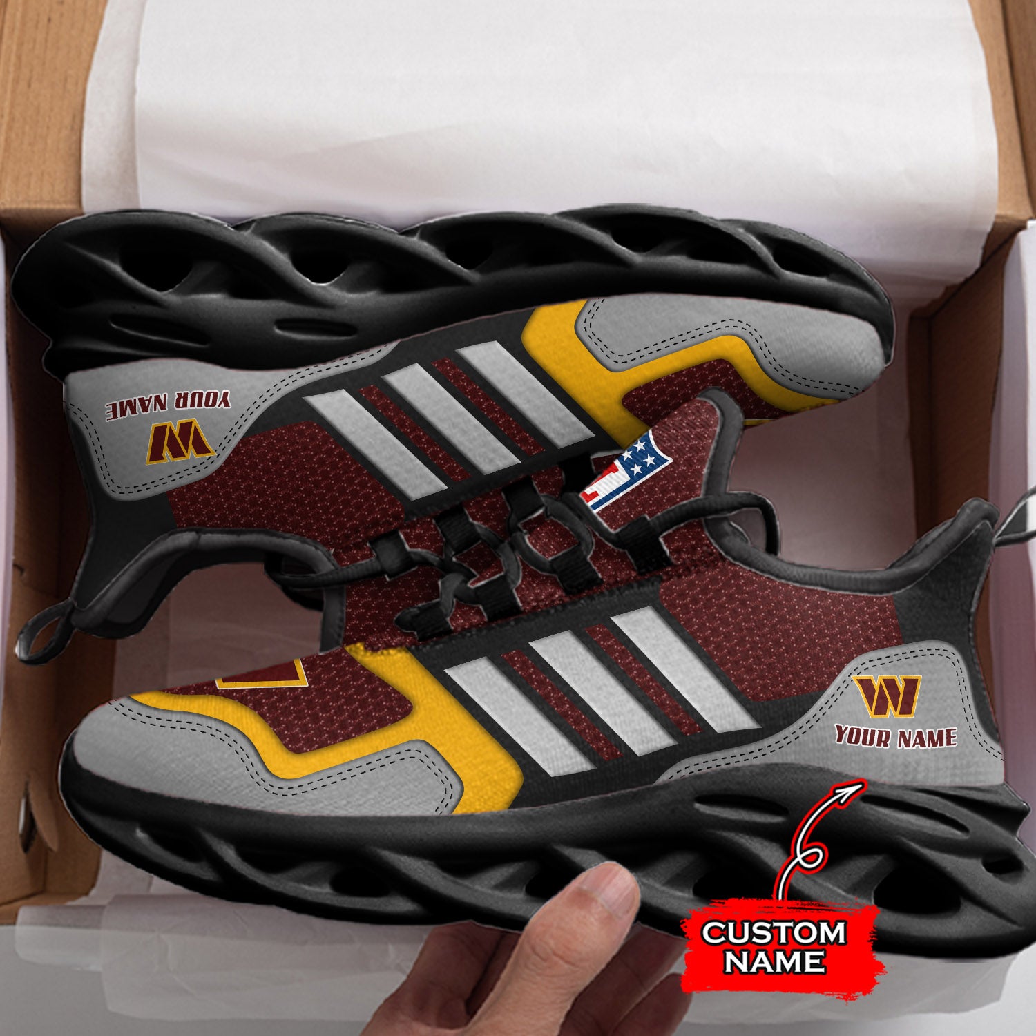 Ideafootwear Washington Commanders NFL Max Soul Shoes Sneakers For Men And Women