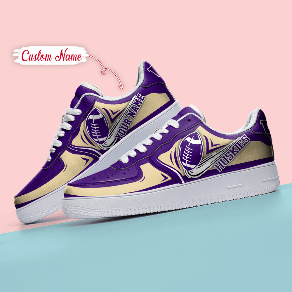 Ideafootwear Washington Huskies NCAA Air Low-Top Sneakers Shoes For Men And Women