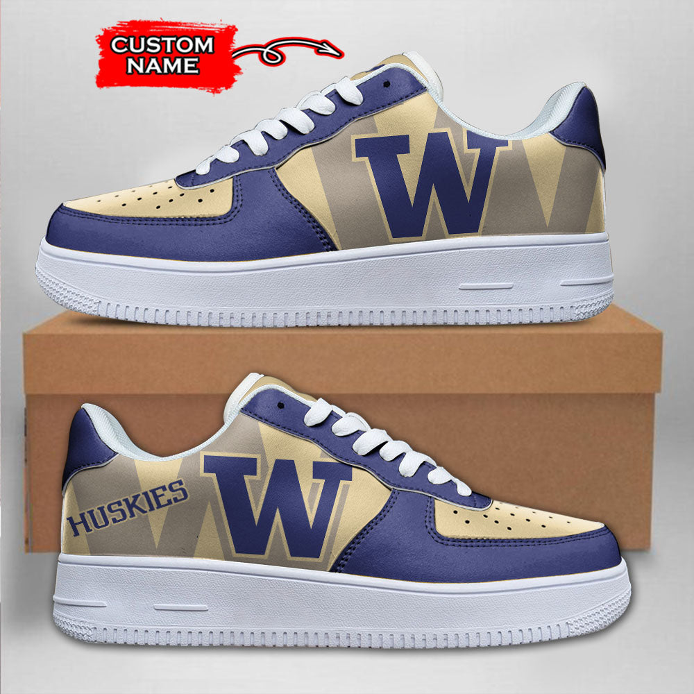 Ideafootwear Washington Huskies NCAA Air Low-Top Sneakers Shoes For Men And Women
