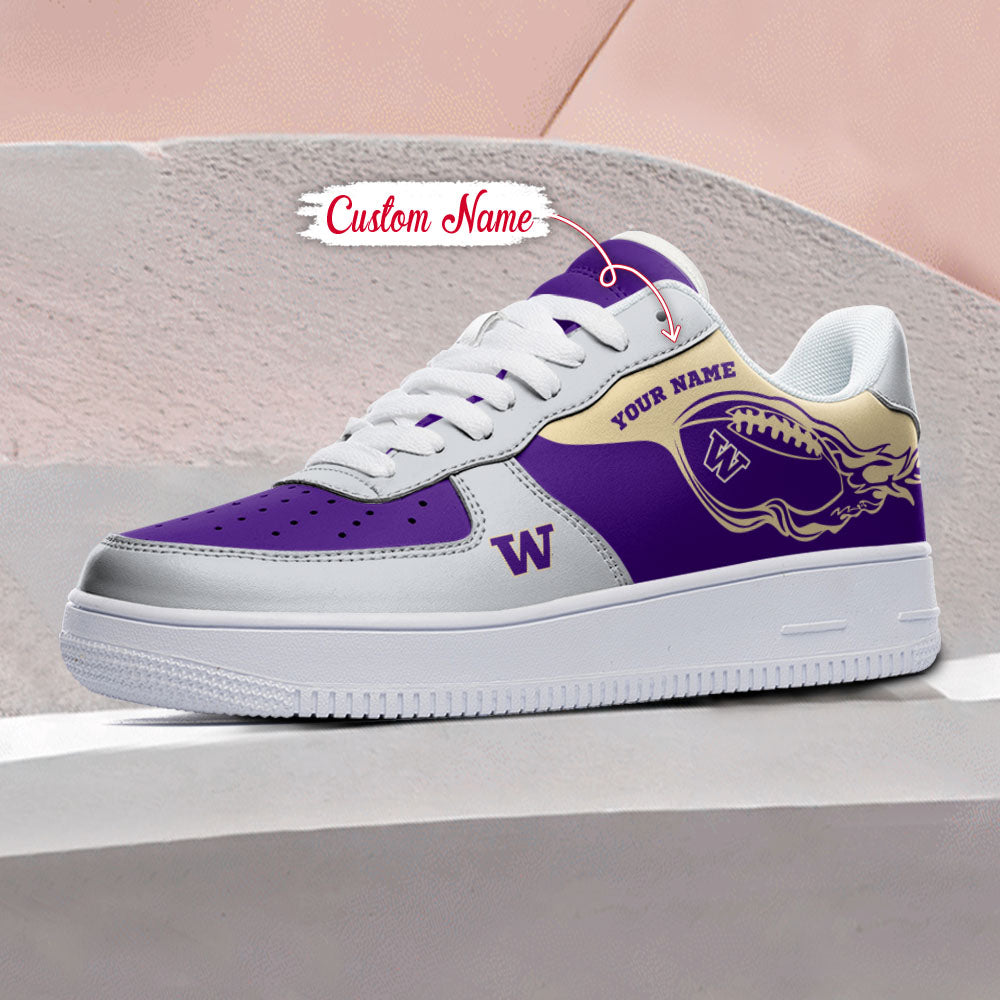 Ideafootwear Washington Huskies NCAA Air Low-Top Sneakers Shoes For Men And Women
