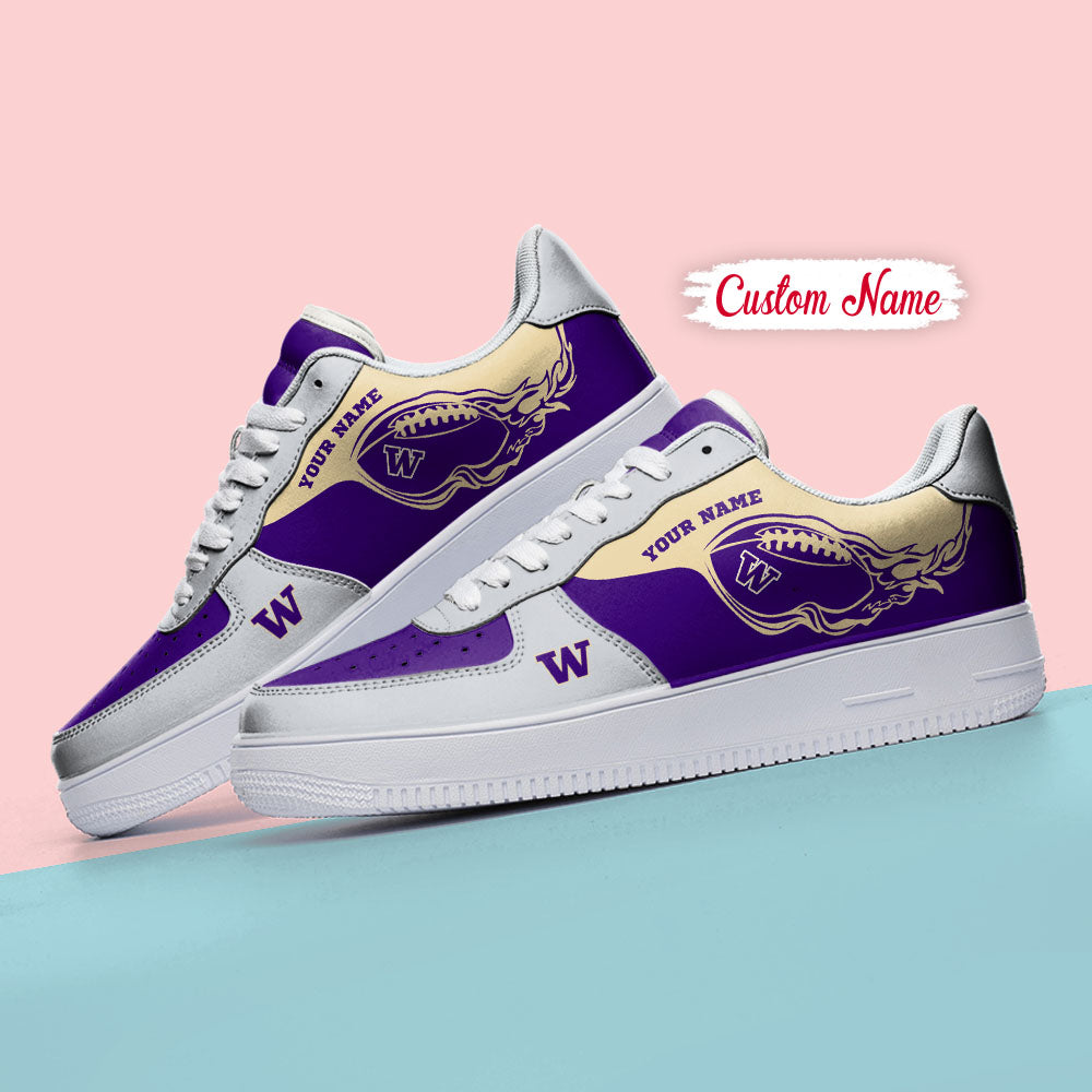 Ideafootwear Washington Huskies NCAA Air Low-Top Sneakers Shoes For Men And Women