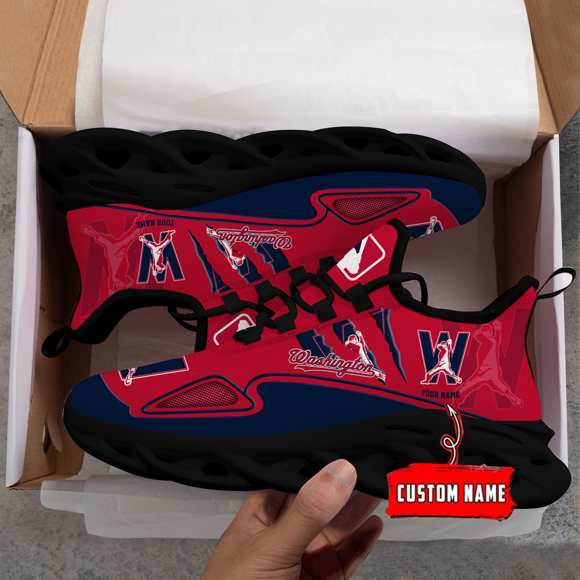 Ideafootwear Washington Nationals Max Soul Shoes Sneakers For Men And Women