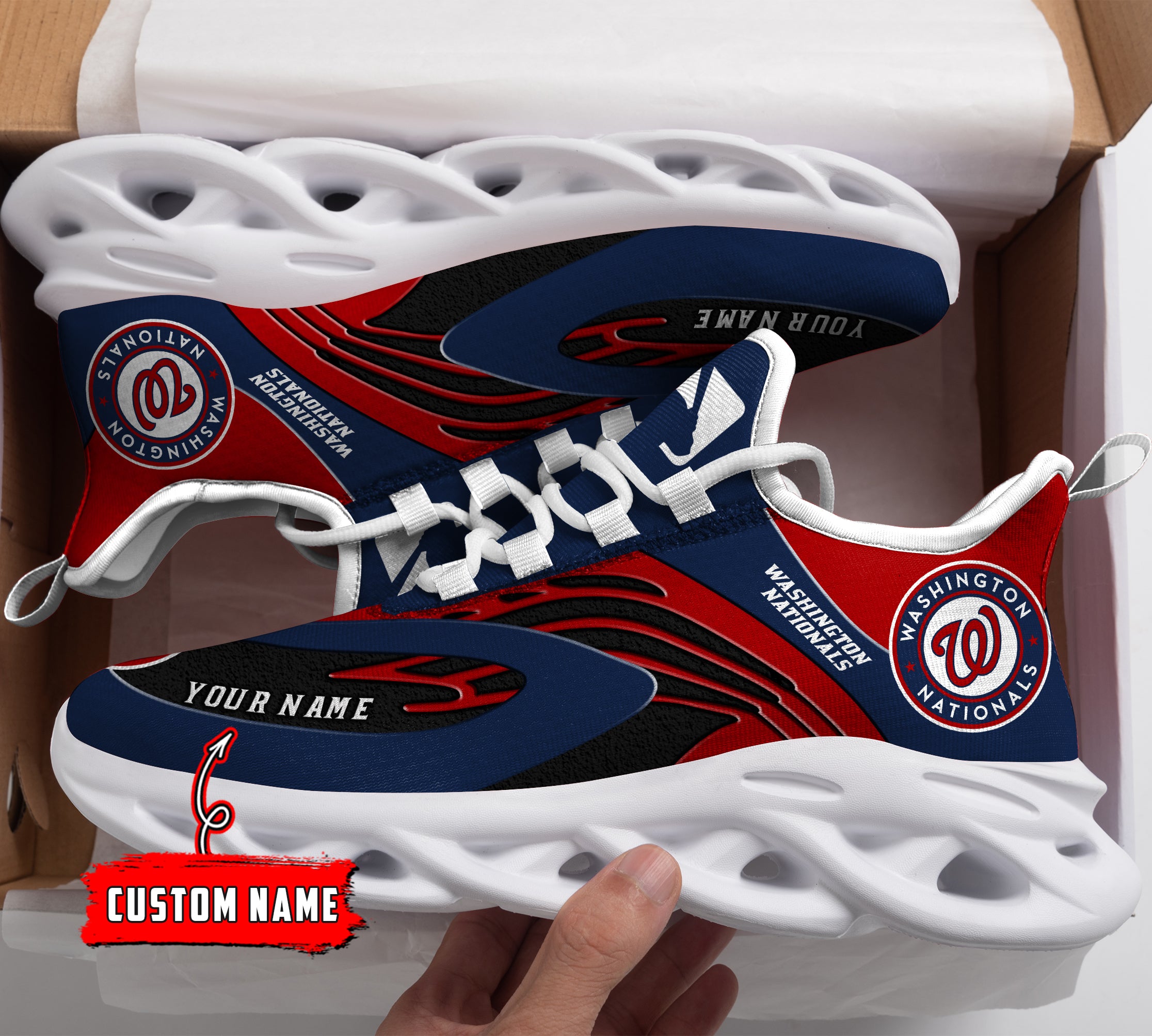 Ideafootwear Washington Nationals MLB Max Soul Shoes Sneakers For Men And Women