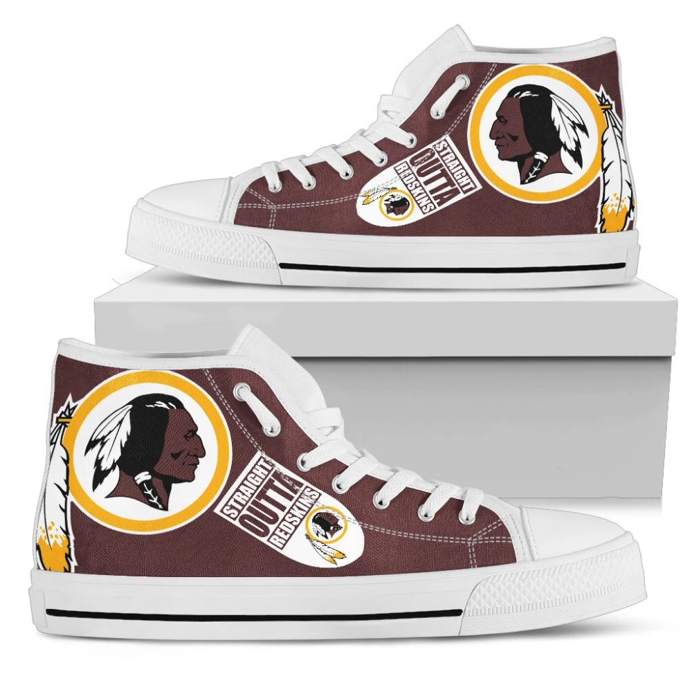 Ideafootwear Washington Redskins High Top Canvas Sneakers Shoes For Men And Women