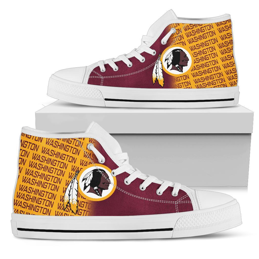 Ideafootwear Washington Redskins High Top Canvas Sneakers Shoes For Men And Women