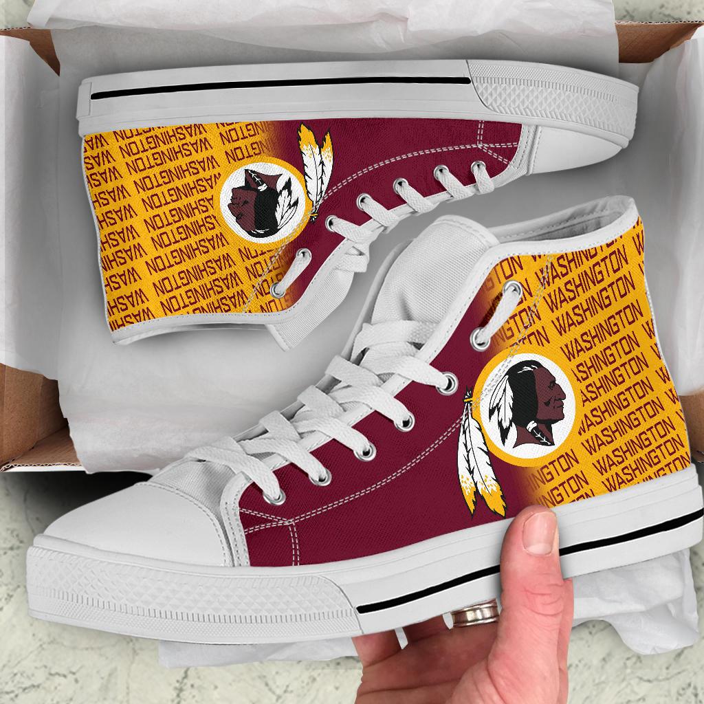 Ideafootwear Washington Redskins High Top Canvas Sneakers Shoes For Men And Women