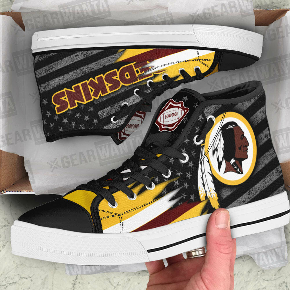 Ideafootwear Washington Redskins High Top Canvas Sneakers Shoes For Men And Women