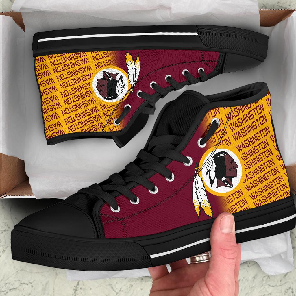 Ideafootwear Washington Redskins High Top Canvas Sneakers Shoes For Men And Women