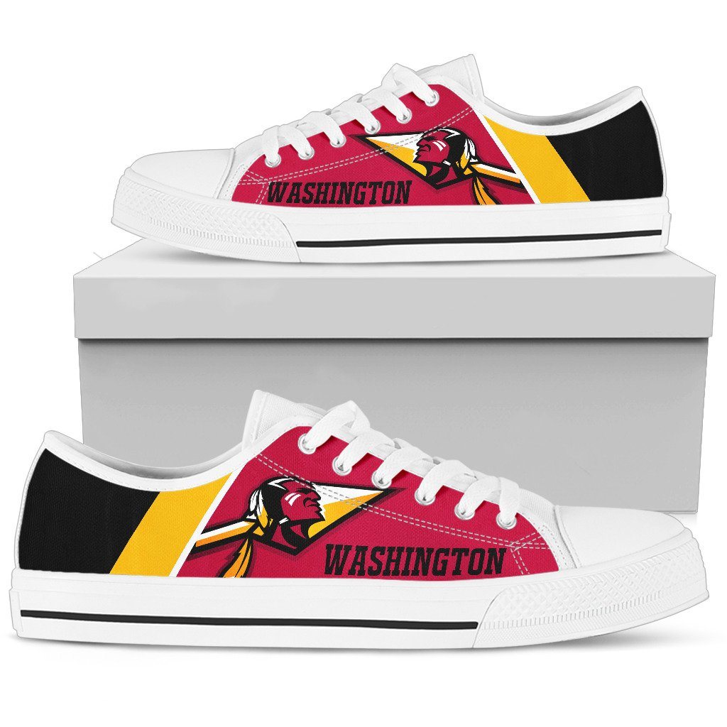 Ideafootwear Washington Redskins Low Top Canvas Sneakers Shoes For Men And Women