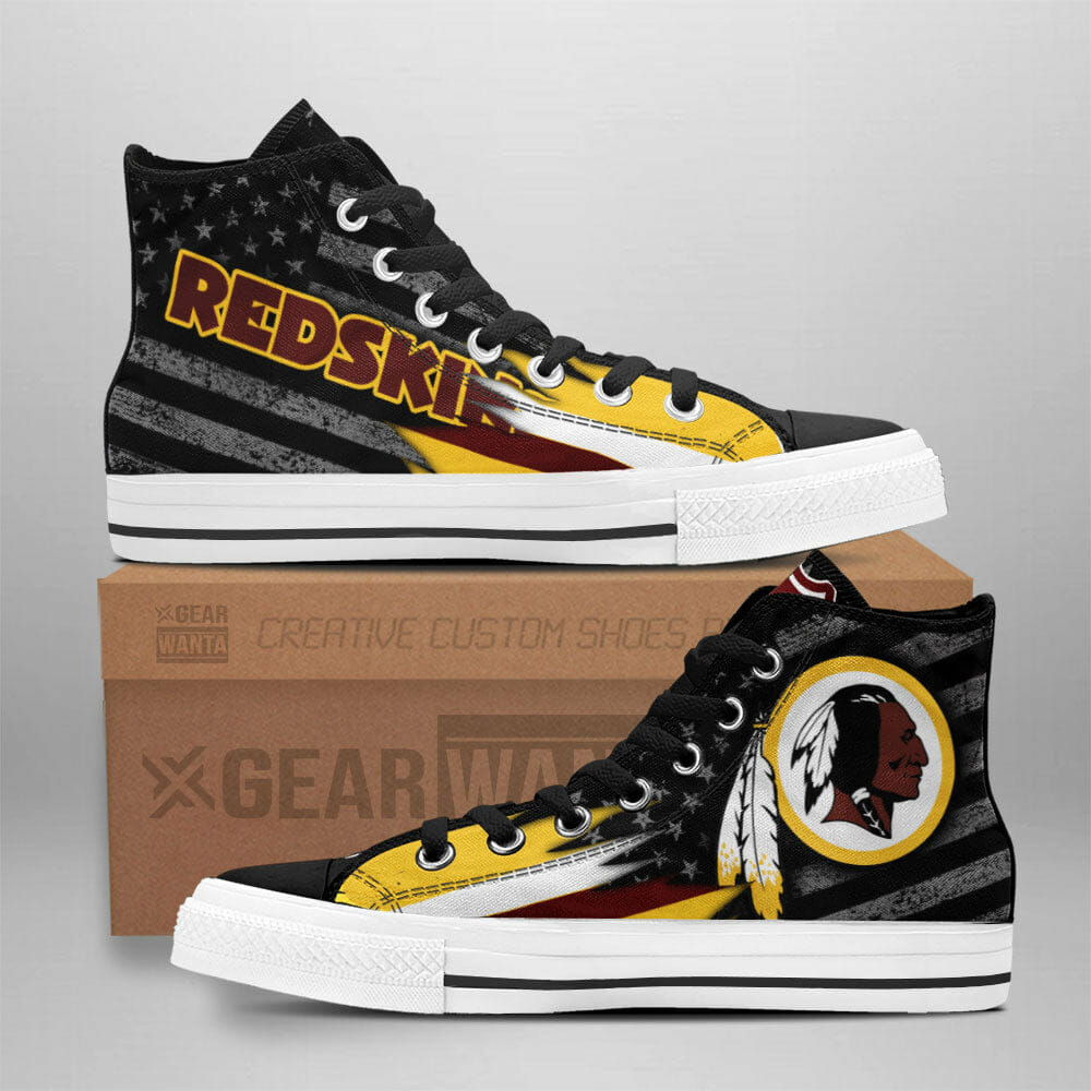 Ideafootwear Washington Redskins High Top Canvas Sneakers Shoes For Men And Women