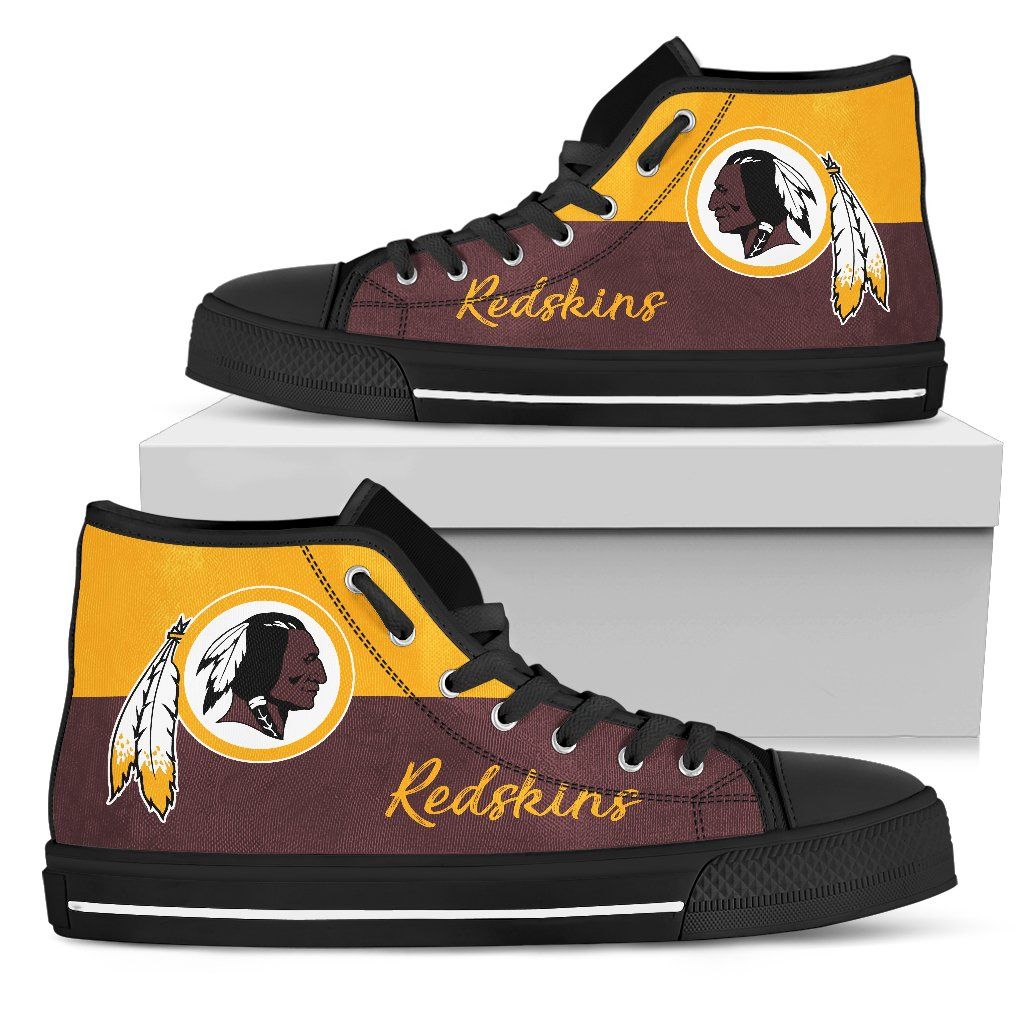 Ideafootwear Washington Redskins High Top Canvas Sneakers Shoes For Men And Women