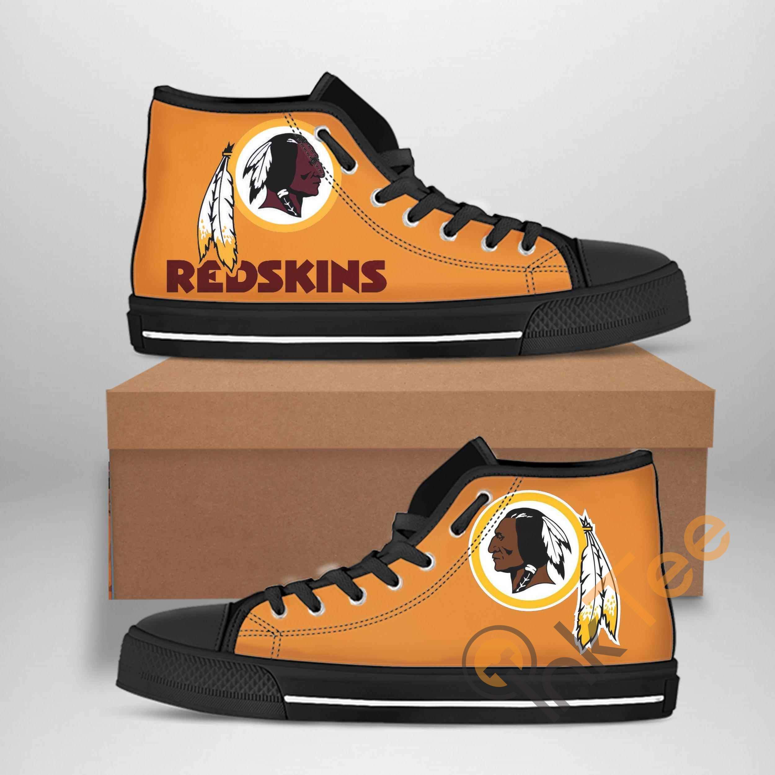 Ideafootwear Washington Redskins High Top Canvas Sneakers Shoes For Men And Women