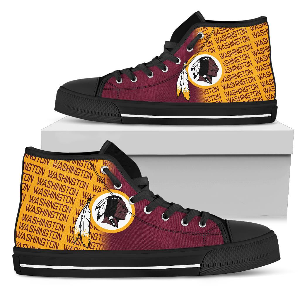 Ideafootwear Washington Redskins High Top Canvas Sneakers Shoes For Men And Women