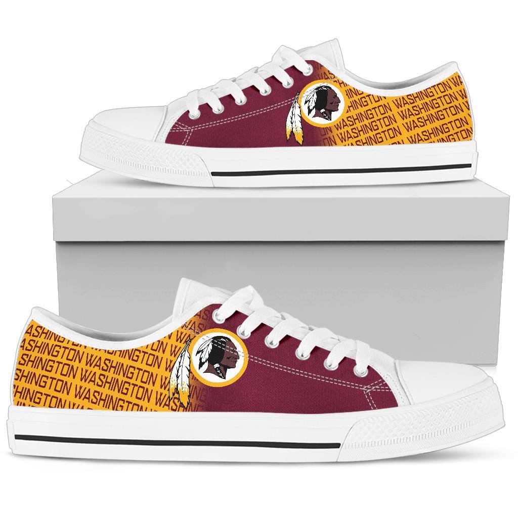 Ideafootwear Washington Redskins Low Top Canvas Sneakers Shoes For Men And Women