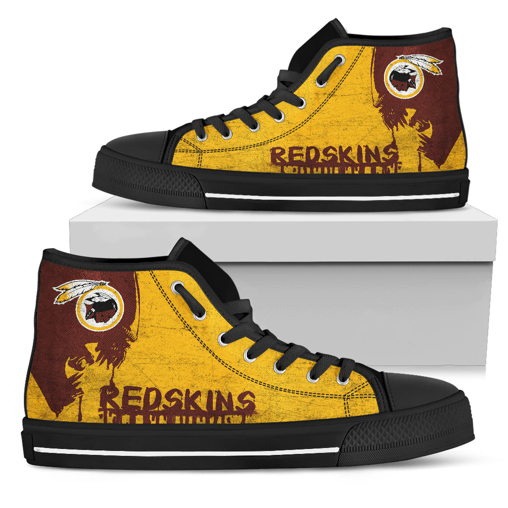 Ideafootwear Washington Redskins High Top Canvas Sneakers Shoes For Men And Women