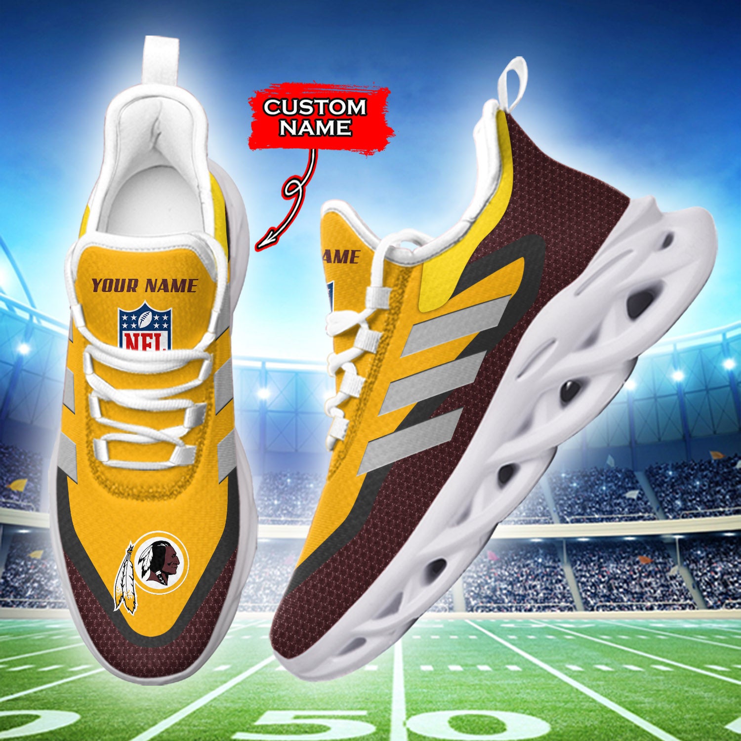 Ideafootwear Washington Redskins NFL Max Soul Shoes Sneakers For Men And Women