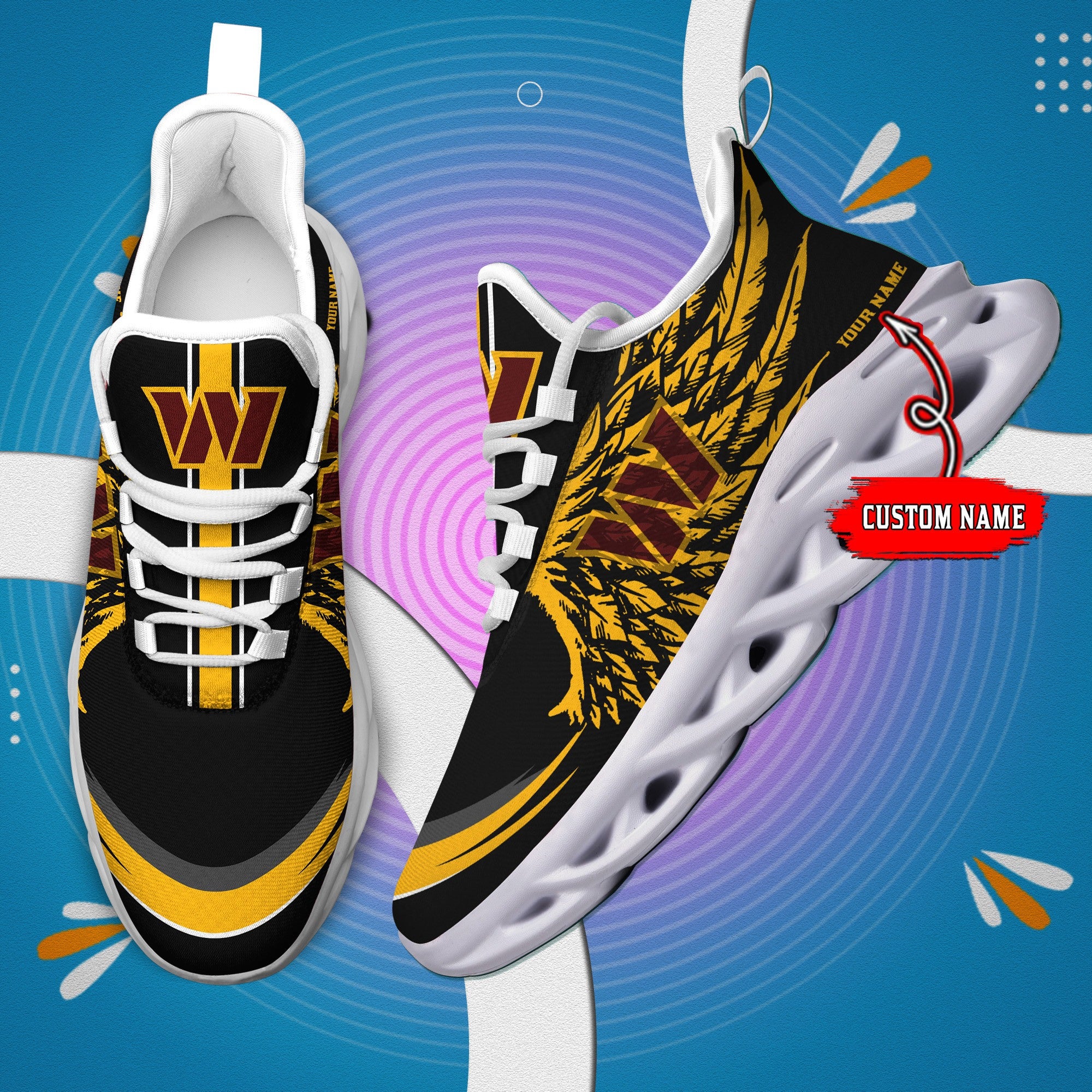 Ideafootwear Washington Redskins NFL Max Soul Shoes Sneakers For Men And Women