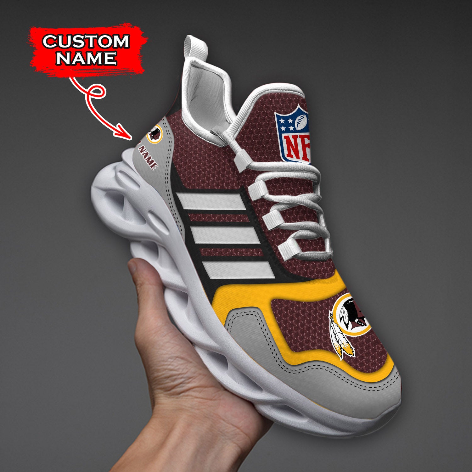 Ideafootwear Washington Redskins NFL Max Soul Shoes Sneakers For Men And Women