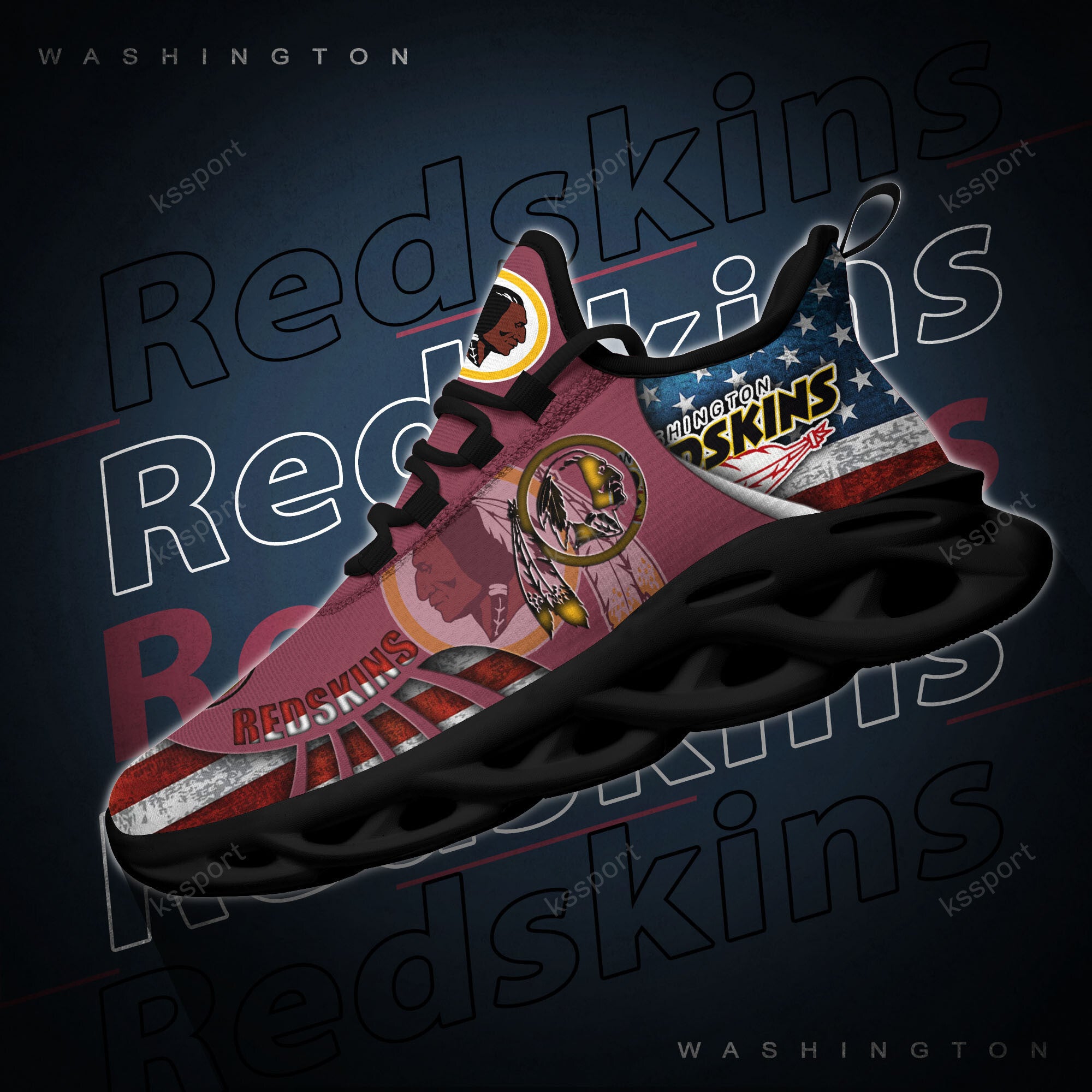 Ideafootwear Washington Redskins NFL Max Soul Shoes Sneakers For Men And Women