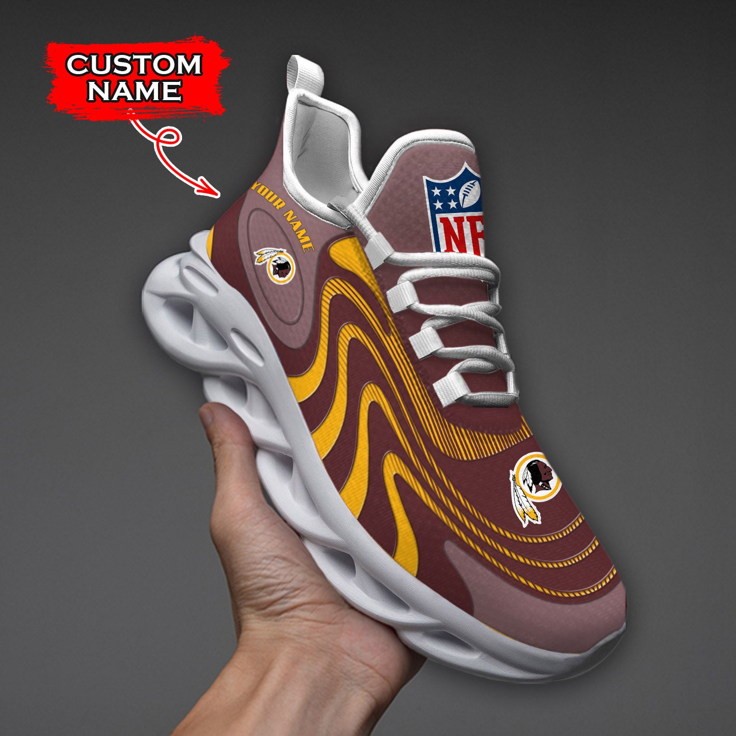 Ideafootwear Washington Redskins NFL Max Soul Shoes Sneakers For Men And Women