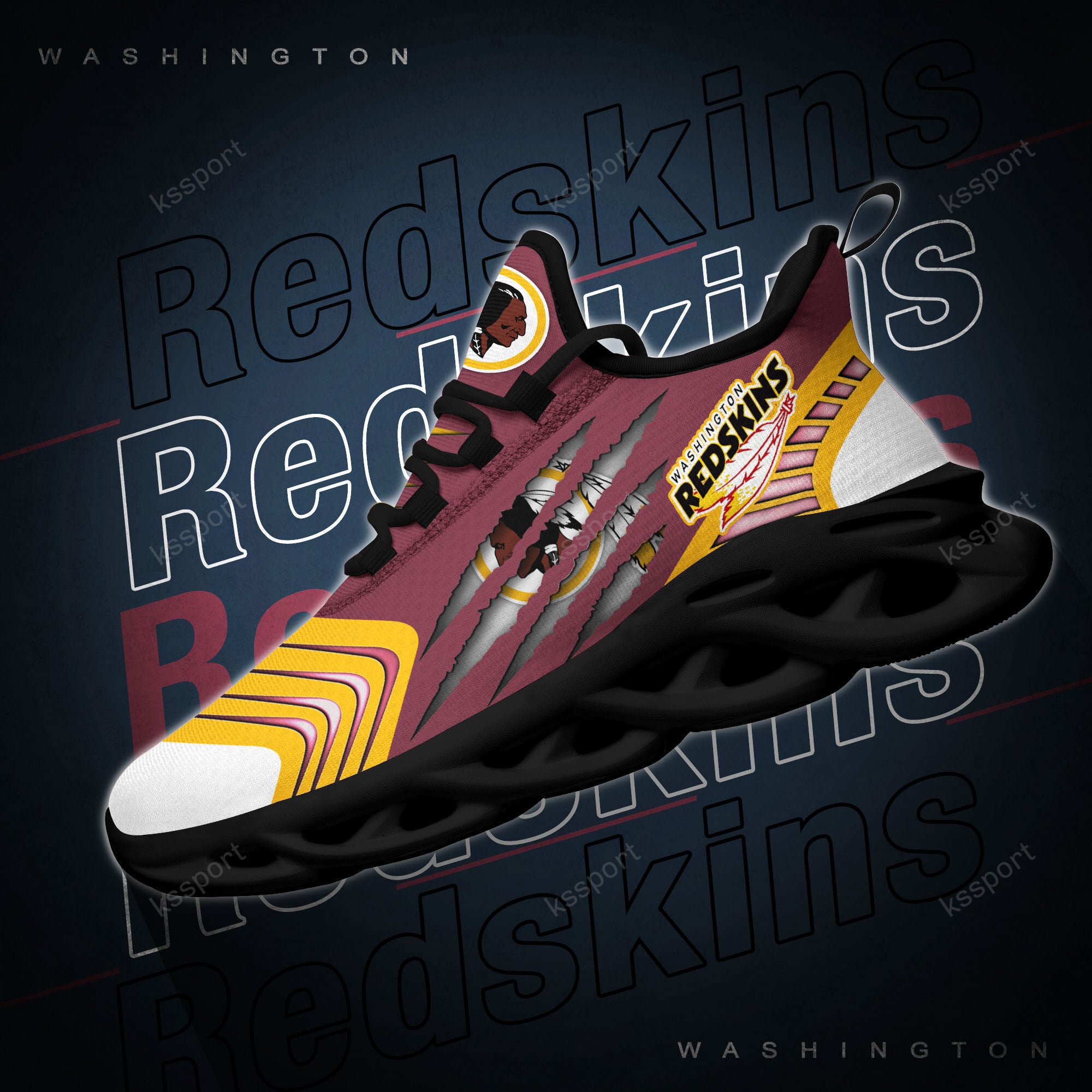 Ideafootwear Washington Redskins NFL Max Soul Shoes Sneakers For Men And Women