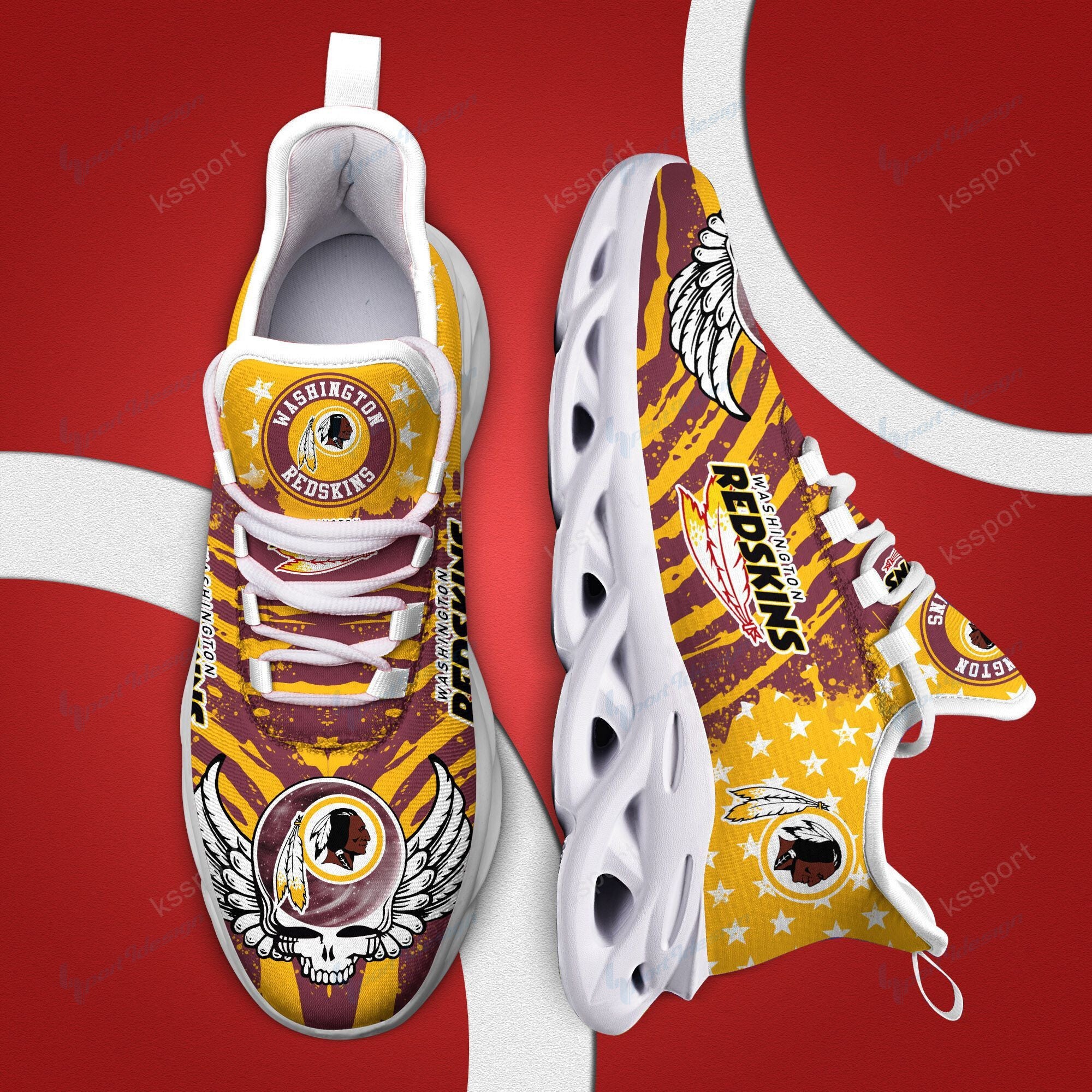 Ideafootwear Washington Redskins NFL Max Soul Shoes Sneakers For Men And Women