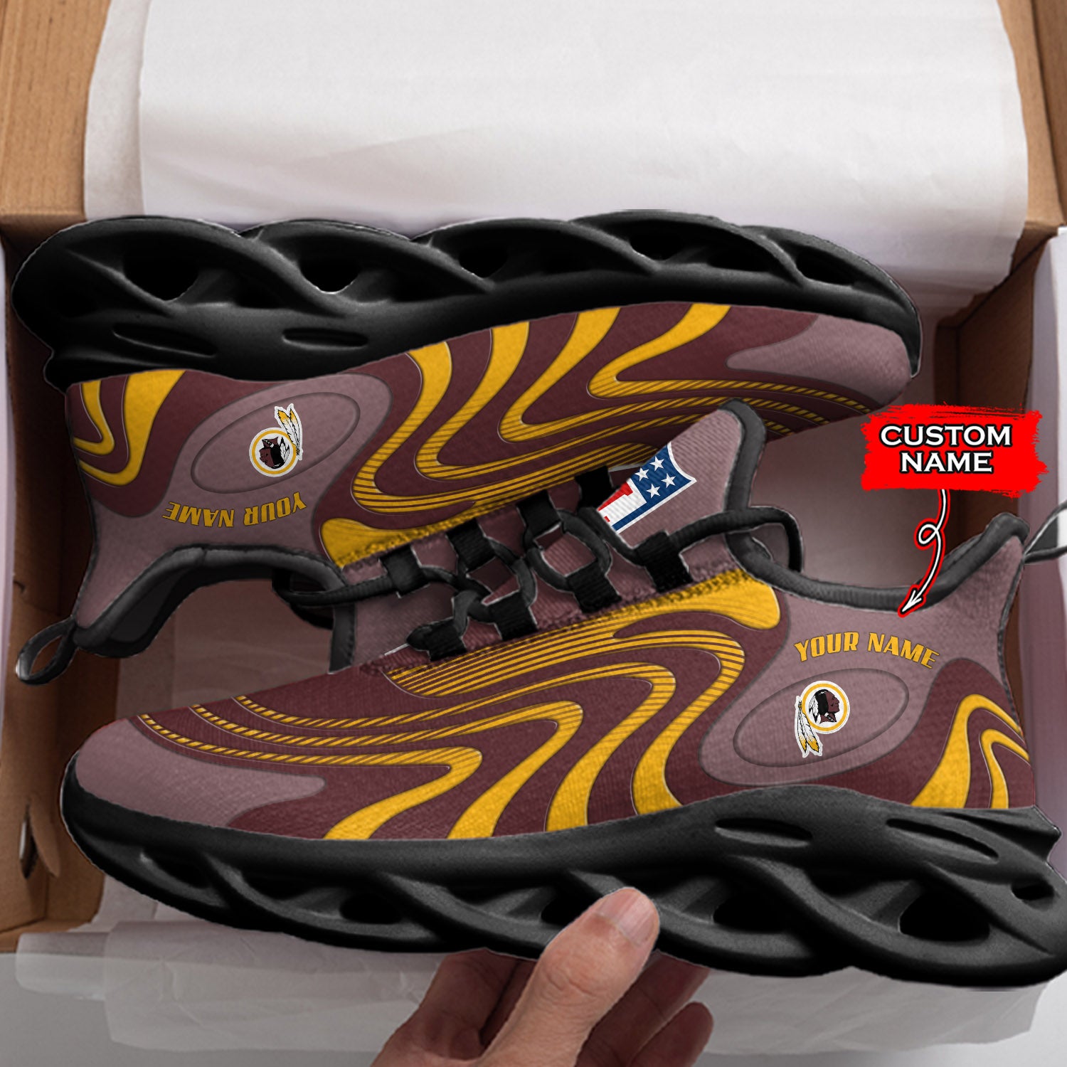 Ideafootwear Washington Redskins NFL Max Soul Shoes Sneakers For Men And Women