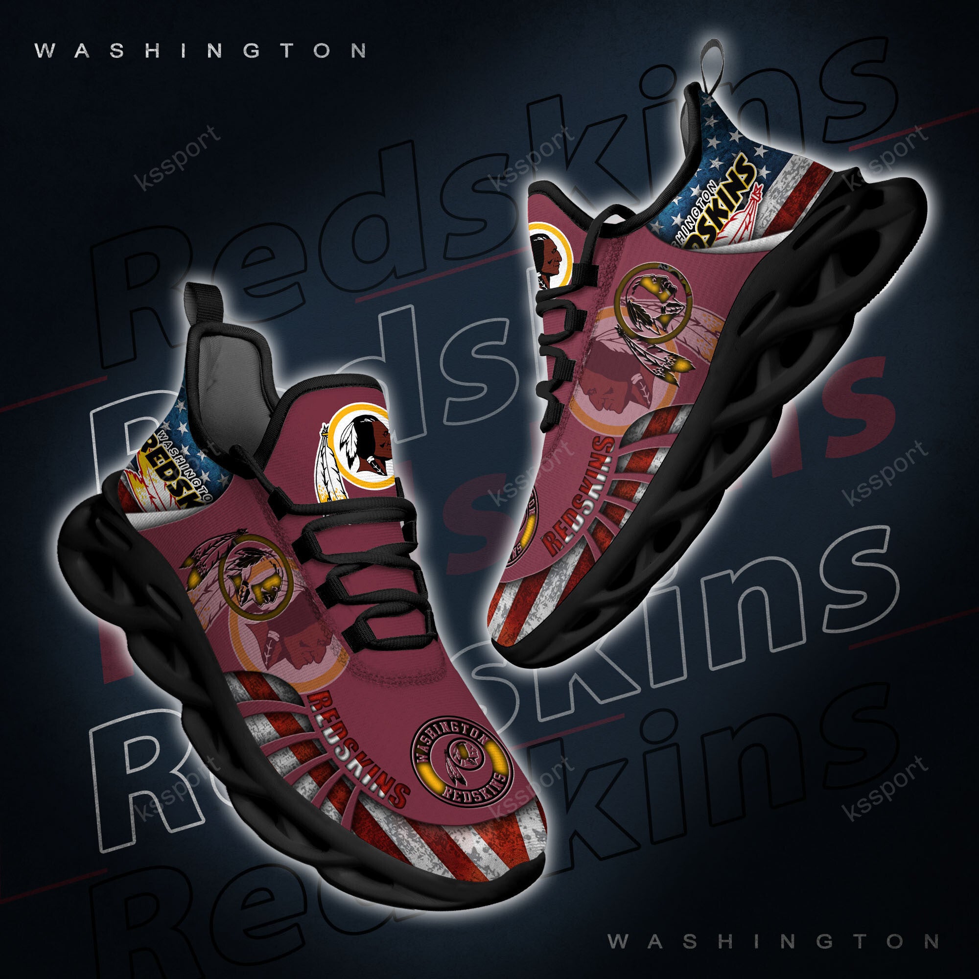 Ideafootwear Washington Redskins NFL Max Soul Shoes Sneakers For Men And Women