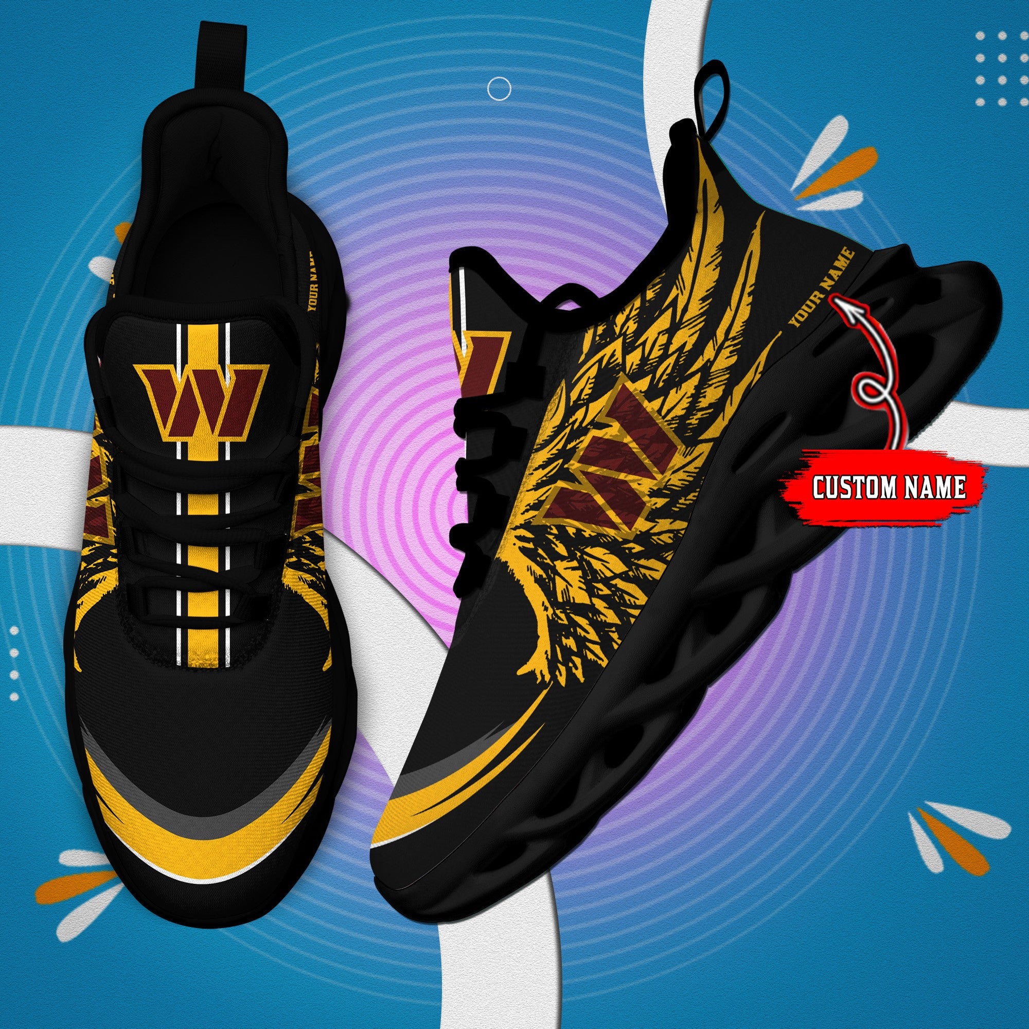 Ideafootwear Washington Redskins NFL Max Soul Shoes Sneakers For Men And Women