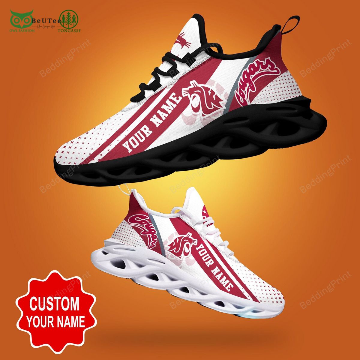 Ideafootwear Washington State Cougars Max Soul Shoes Sneakers For Men And Women