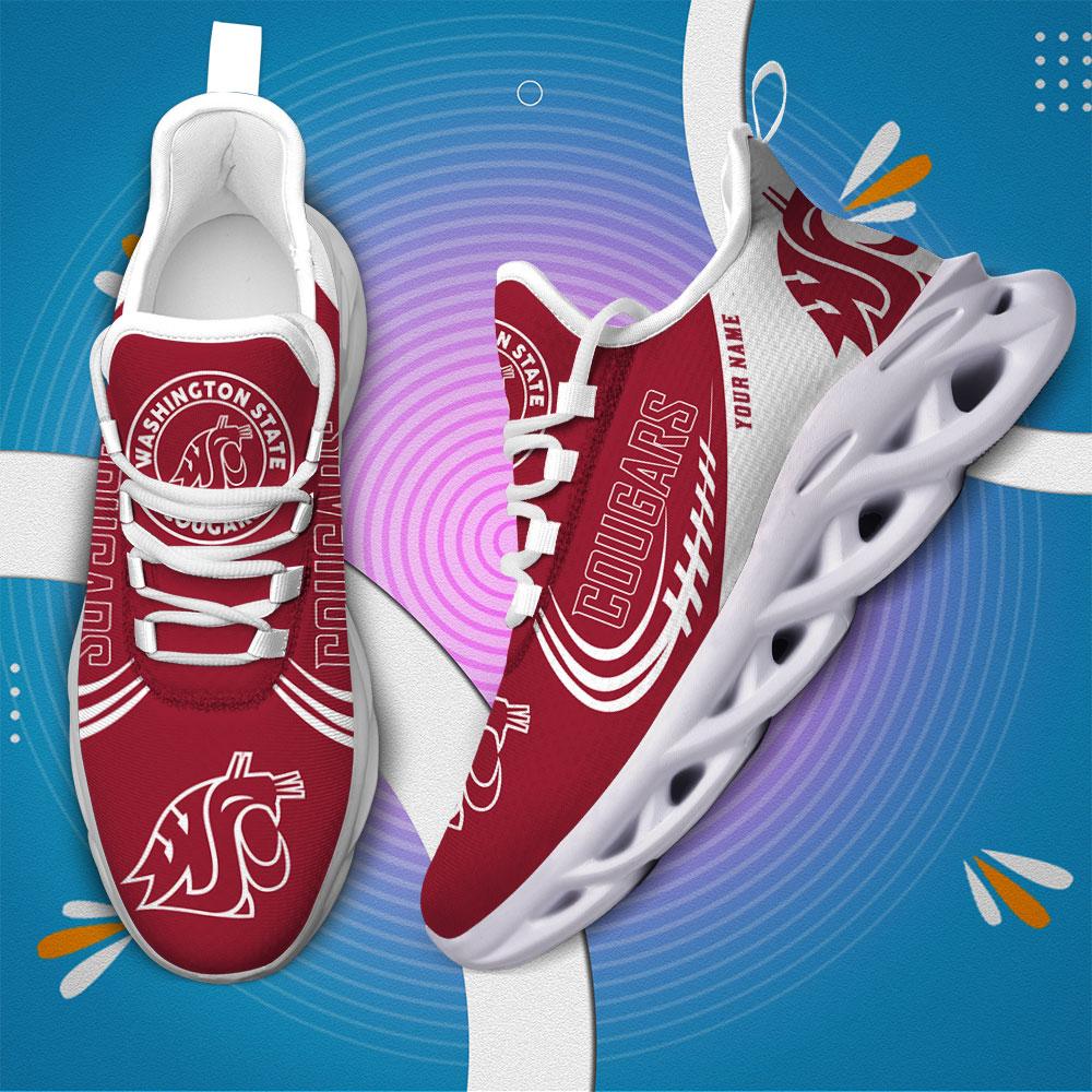 Ideafootwear Washington State Cougars Max Soul Shoes Sneakers For Men And Women