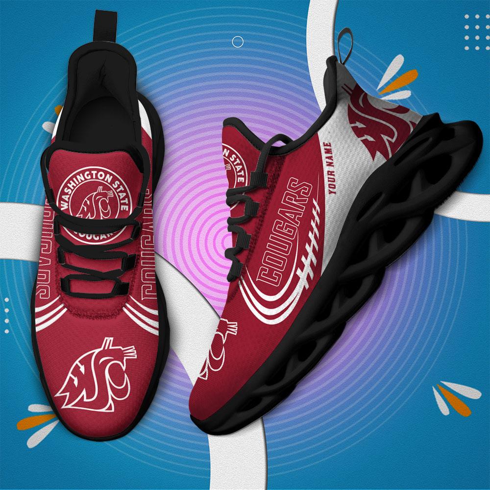 Ideafootwear Washington State Cougars Max Soul Shoes Sneakers For Men And Women