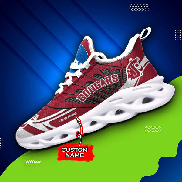 Ideafootwear Washington State Cougars NCAA Max Soul Shoes Sneakers For Men And Women